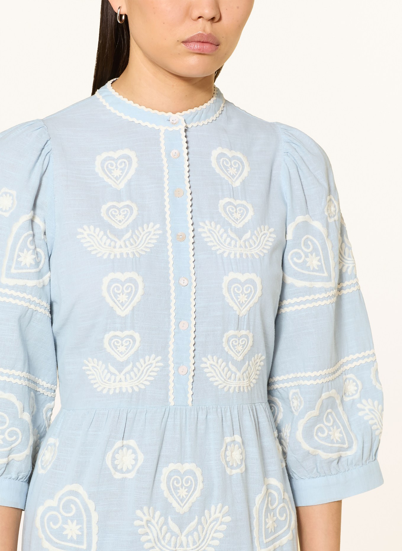 Rich & Royal Šaty s 3/4 rukávem: TMAVĚ MODRÁ / BÍLÁ