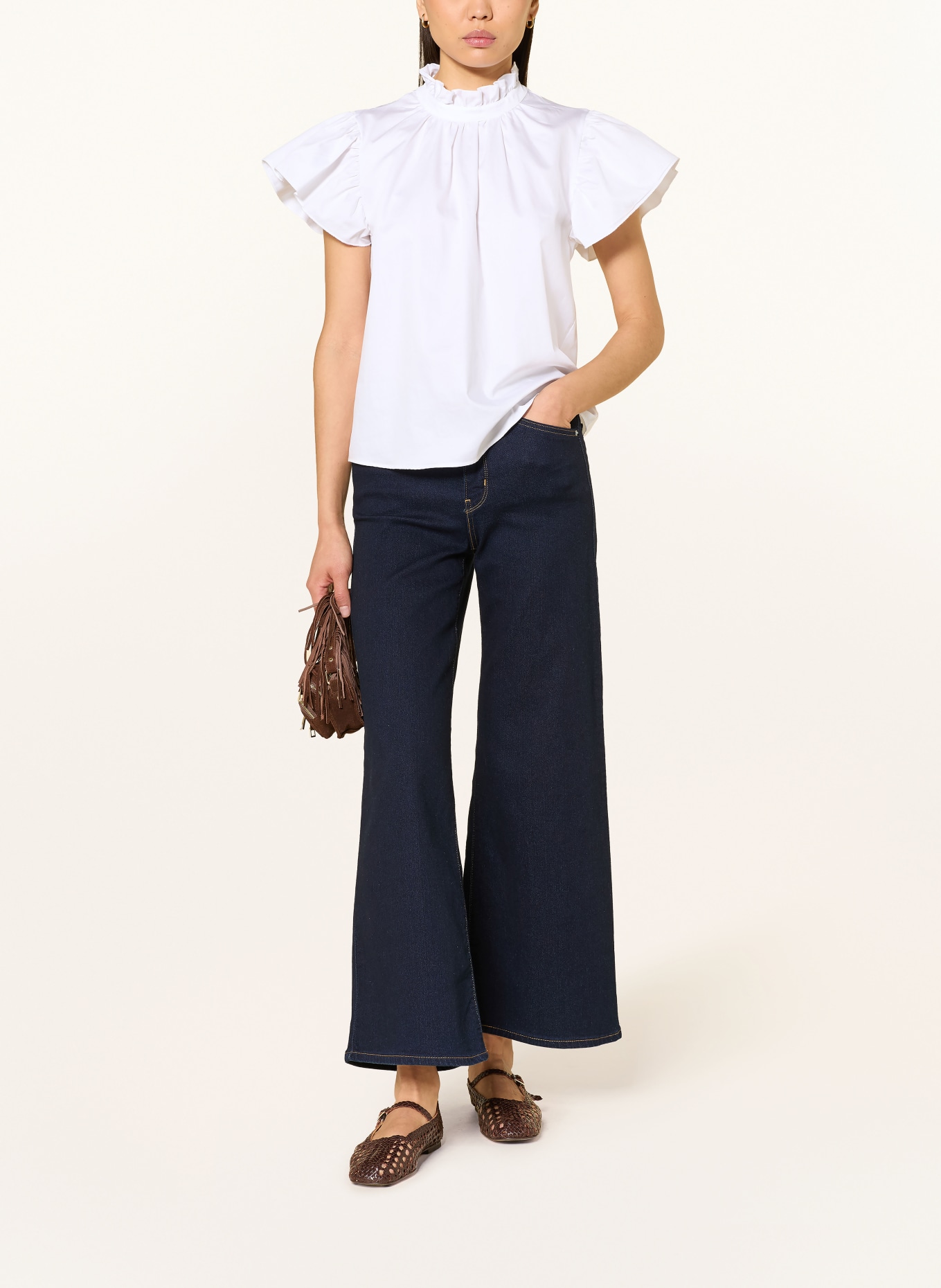 Rich & Royal Blusenshirt mit Rüschen: WEISS