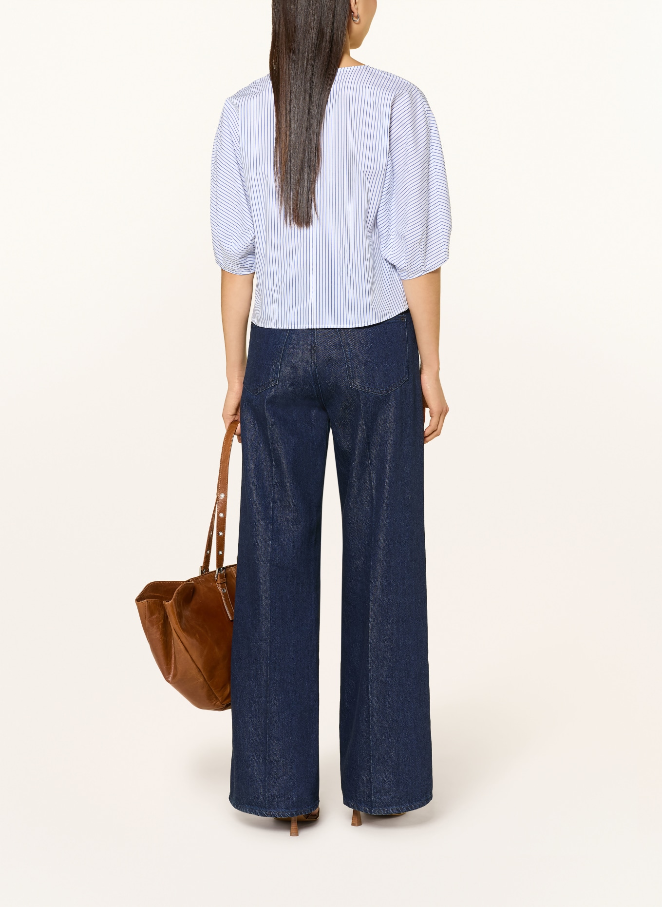 Rich & Royal Blouse met 3/4-mouwen: BLAUW / WIT