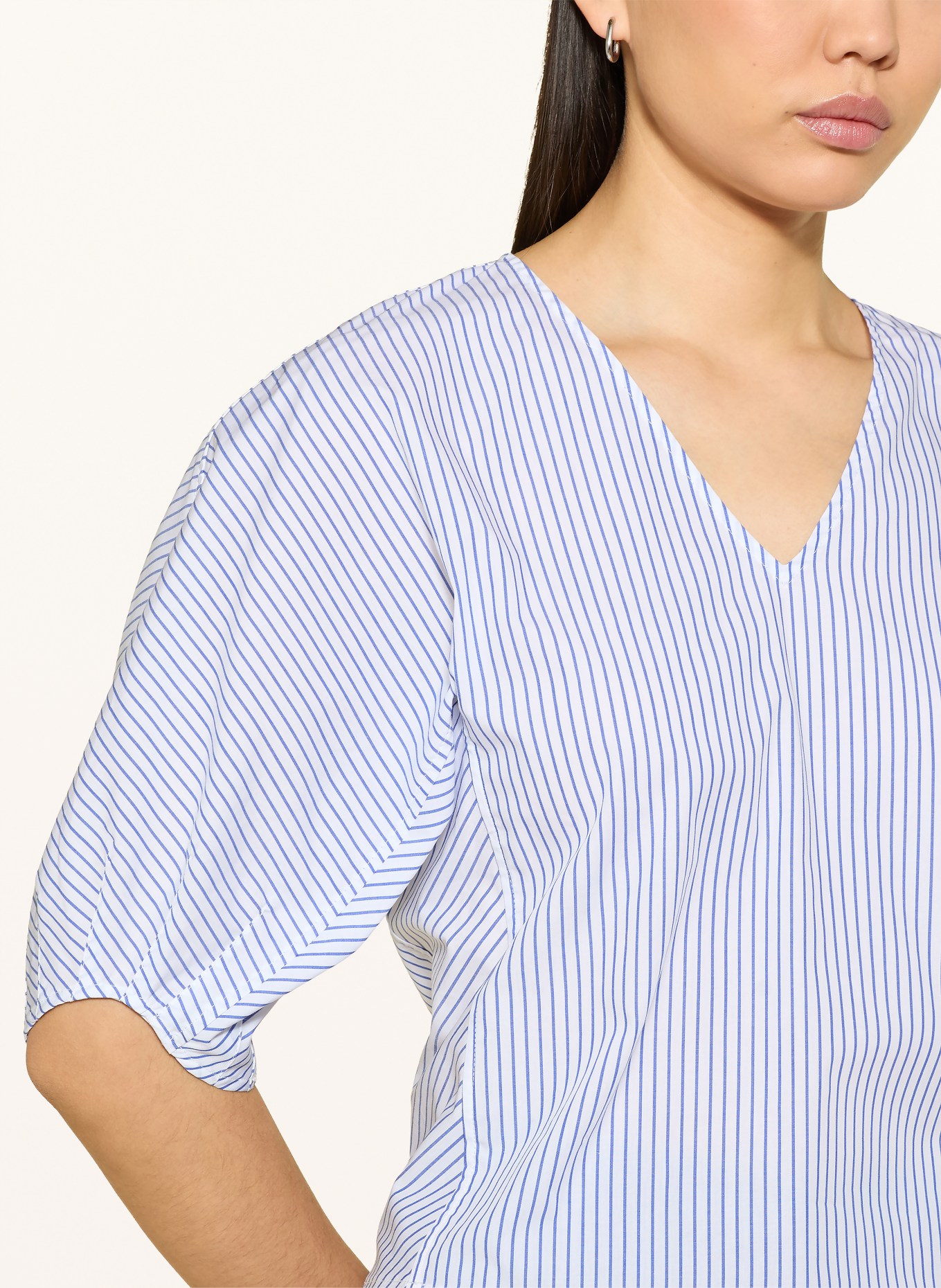 Rich & Royal Blouse met 3/4-mouwen: BLAUW / WIT