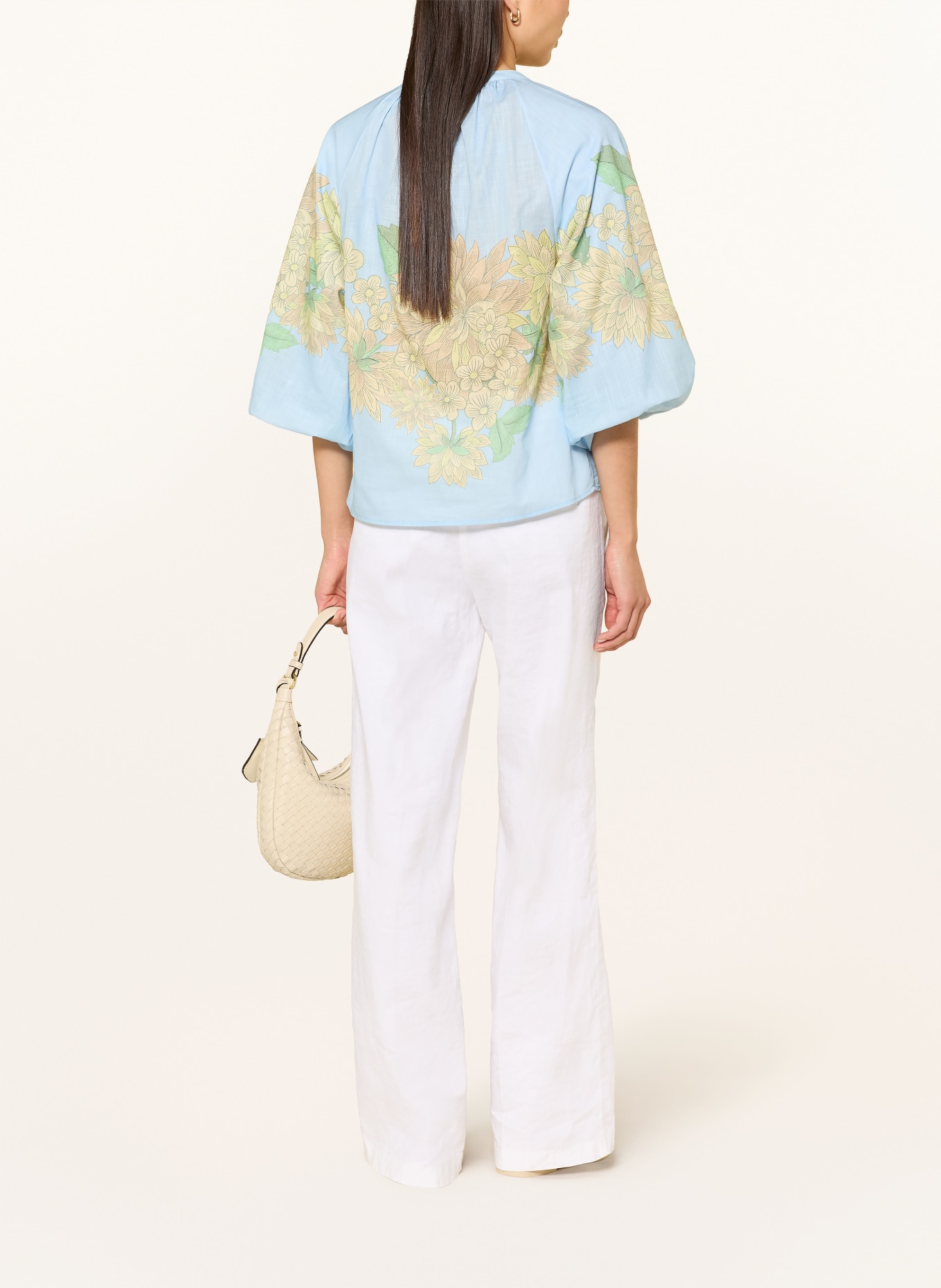 Rich & Royal Bluse mit 3/4-Arm: HELLBLAU / HELLORANGE / HELLGRÜN