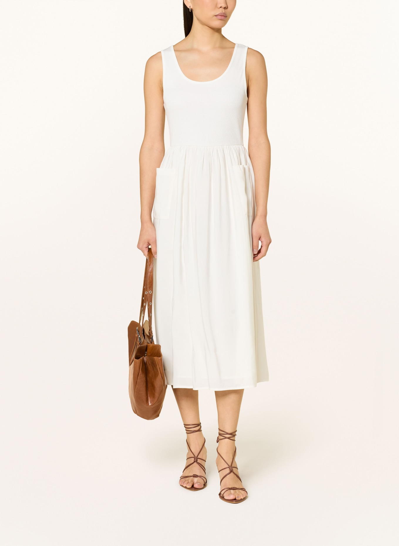 Rich & Royal Kleid im Materialmix: WEISS