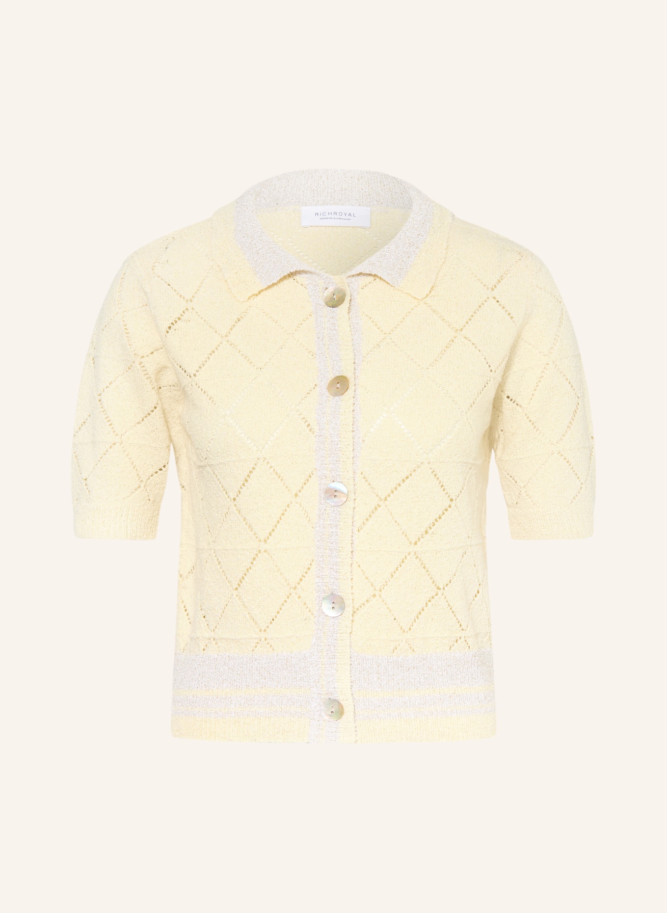 Rich & Royal Strickjacke mit Glitzergarn: HELLGELB / BEIGE