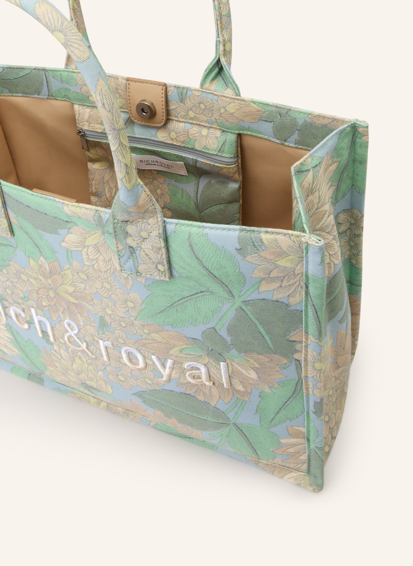 Rich & Royal shopper: LIGHT GREEN / LIGHT YELLOW / LIGHT BLUE