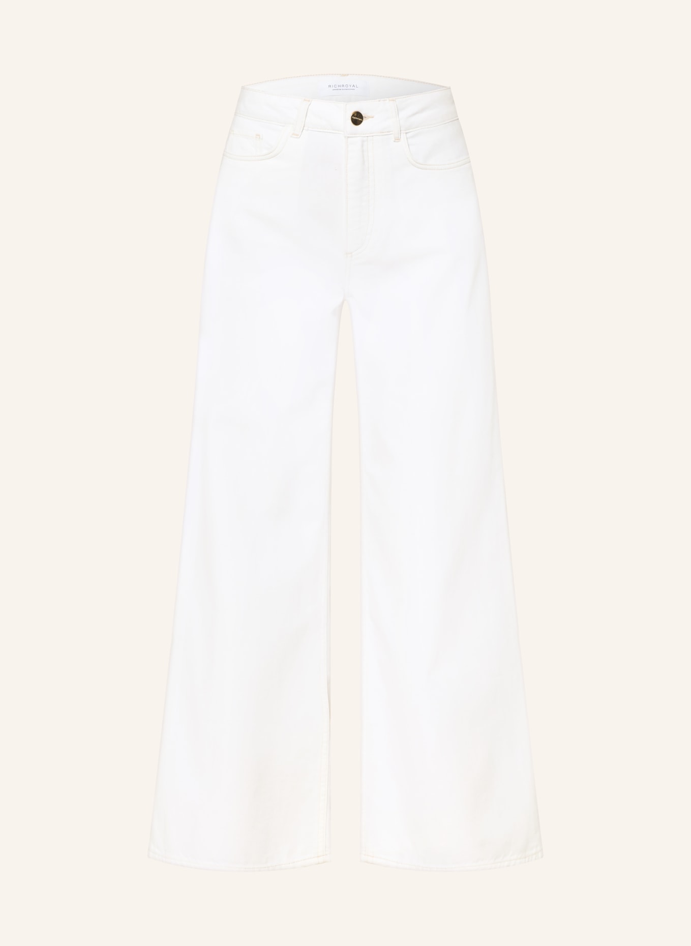 Rich & Royal Wide Leg Jeans: 116 white stone