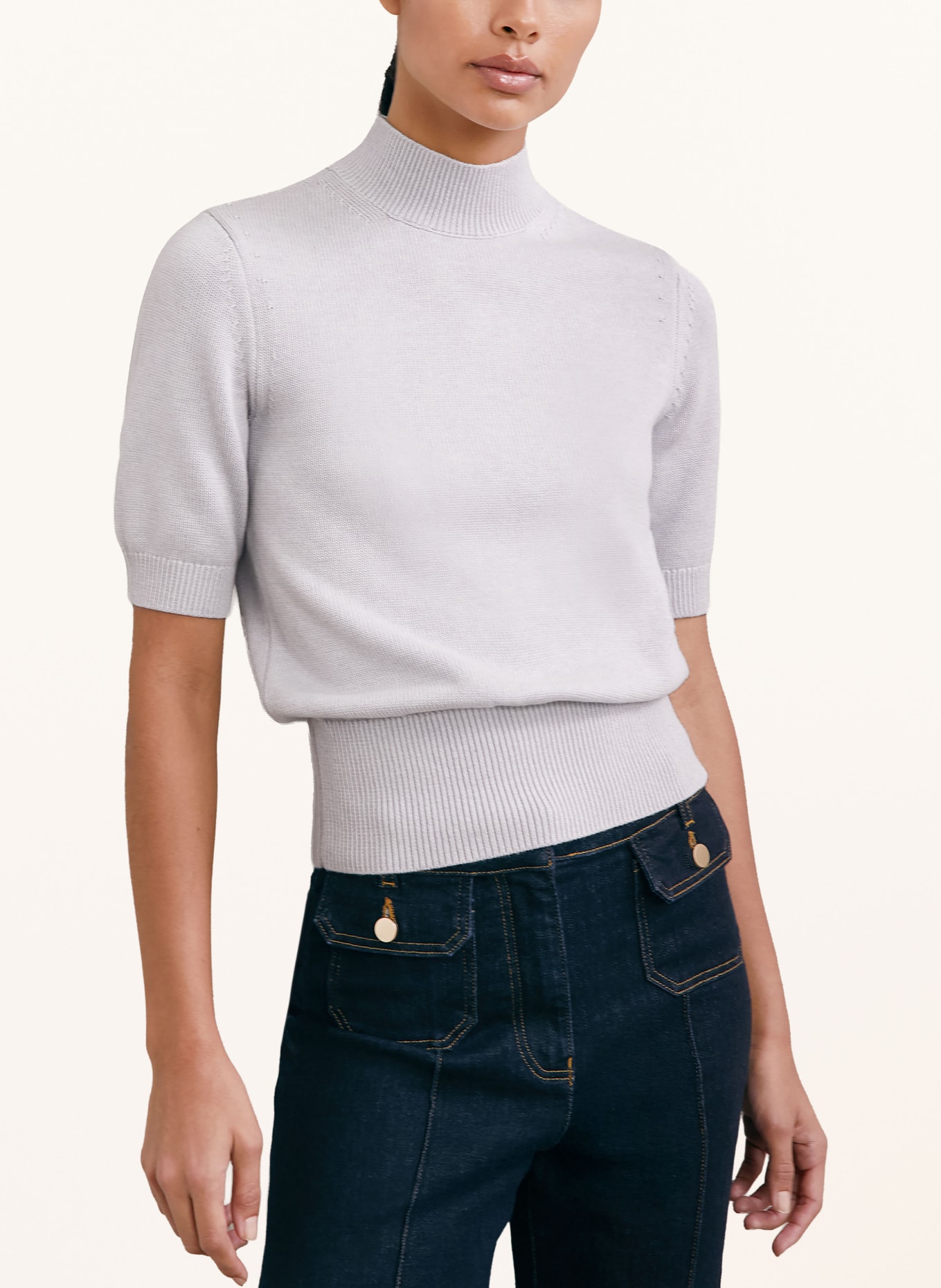 REISS Strickshirt ARIA: HELLGRAU