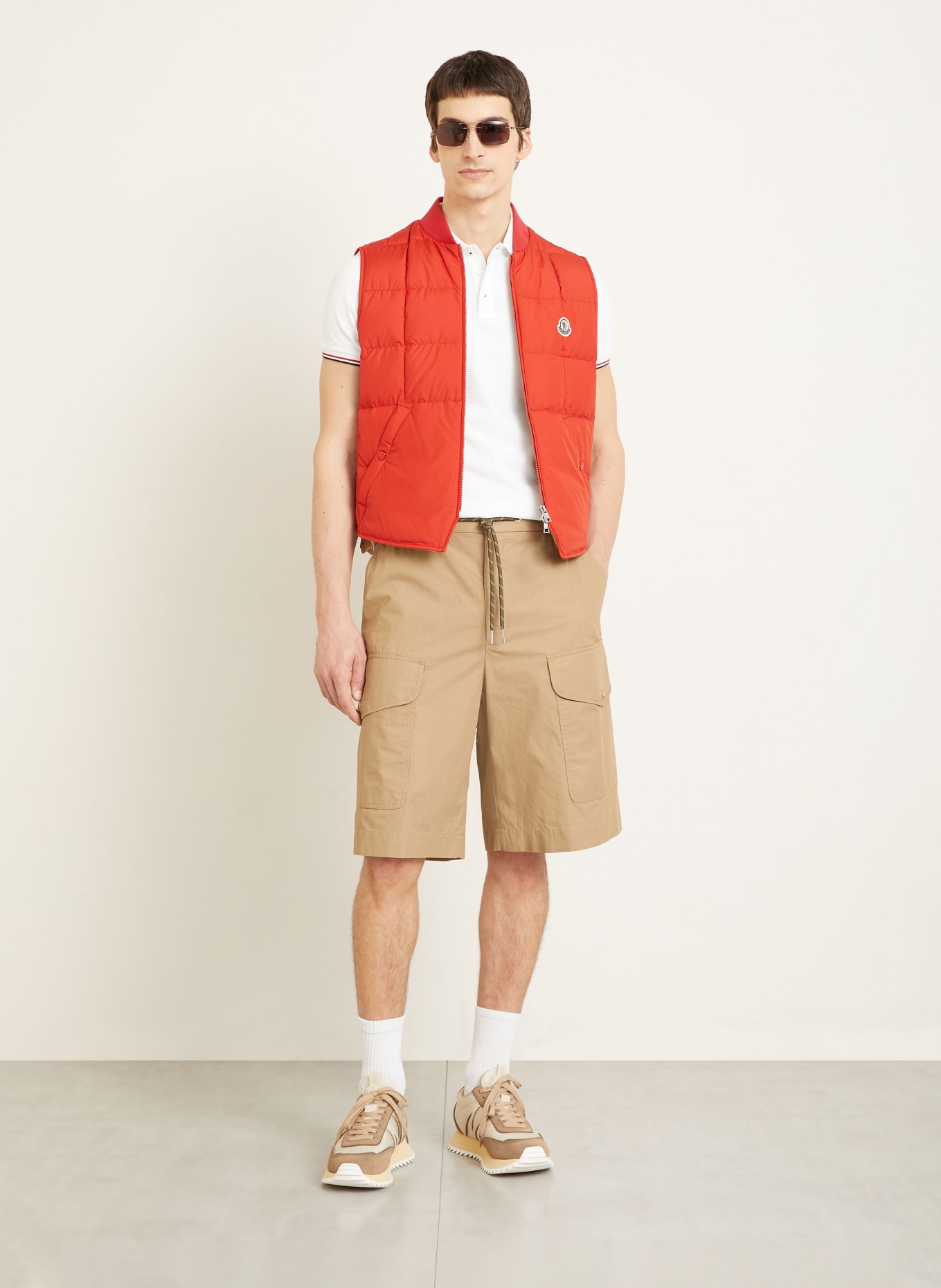 MONCLER cargo shorts: BEIGE