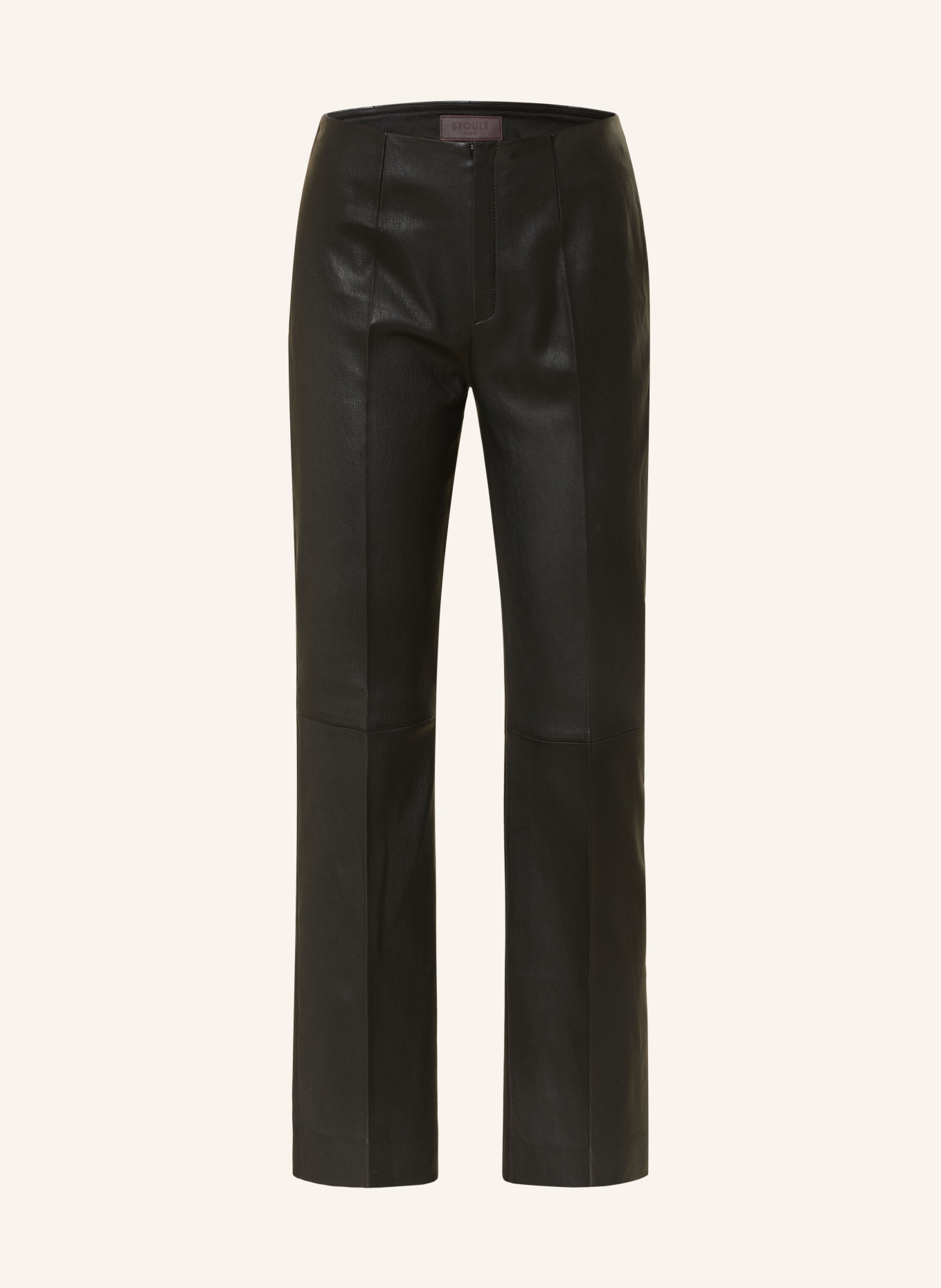 STOULS 7/8-Hose GEORGETTE aus Leder: SCHWARZ
