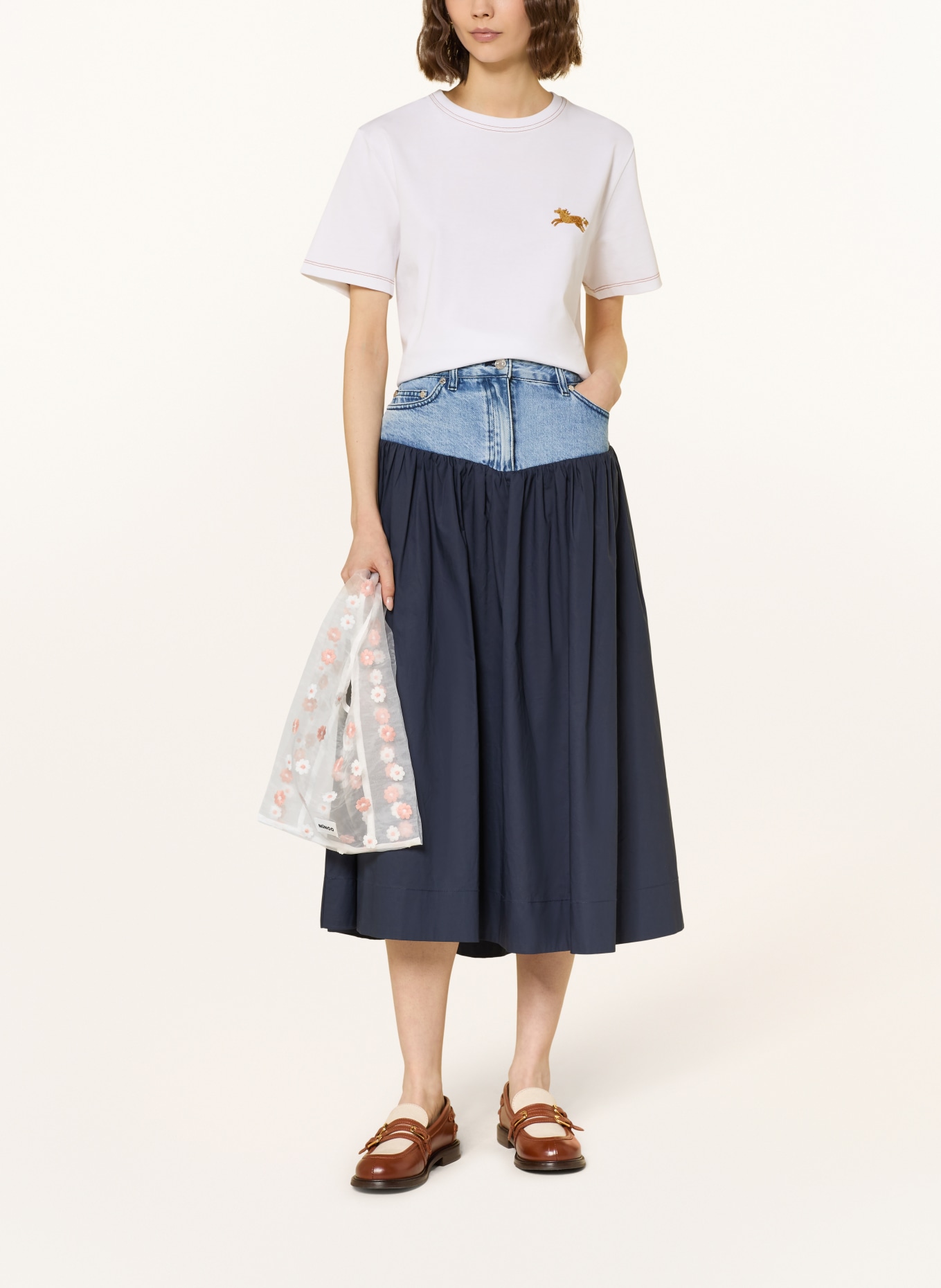 NÚNOO Handtasche BELINDA SMALL: WEISS / ROSÉ