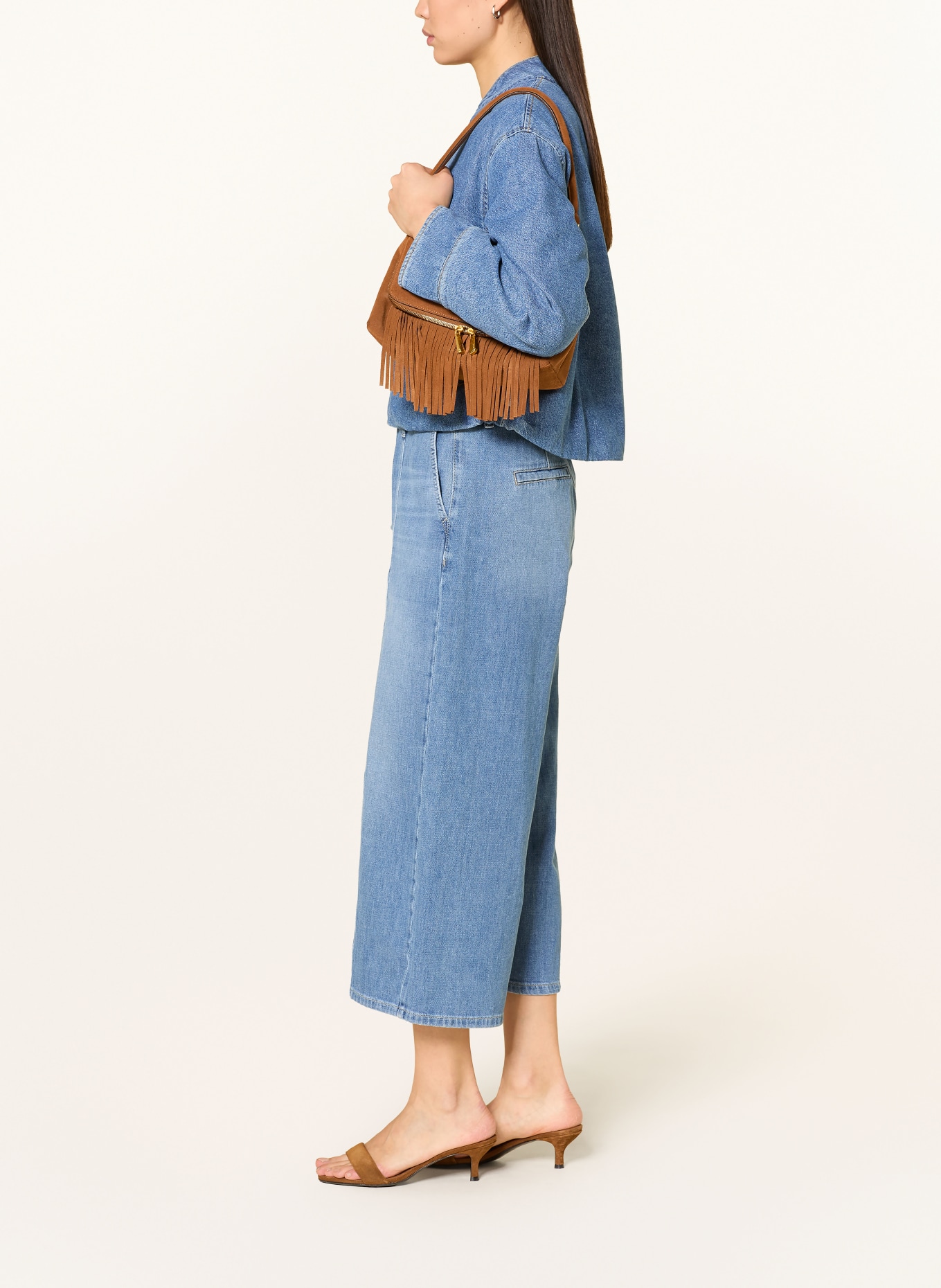 MAC JUNA denim culottes: LIGHT BLUE
