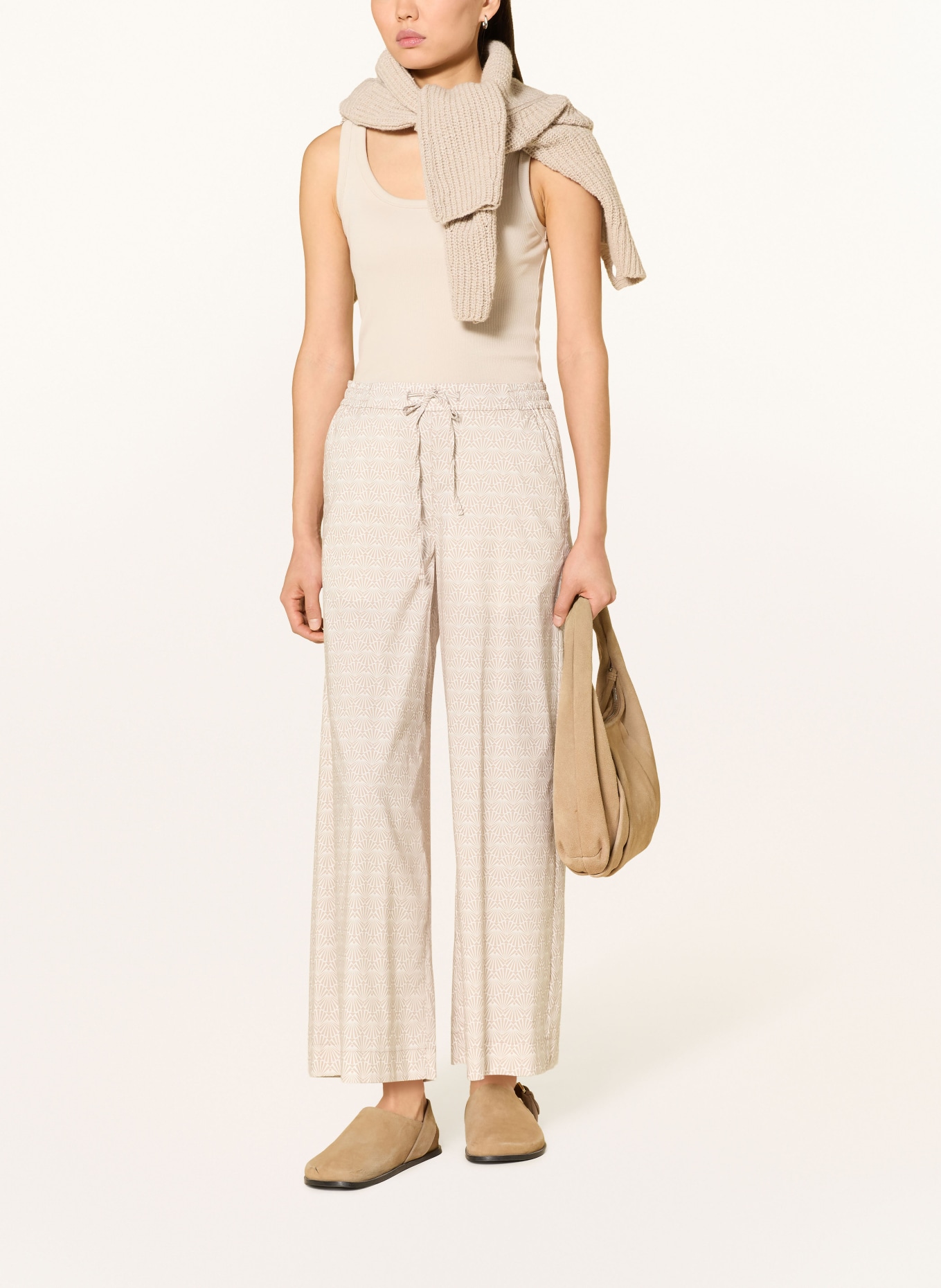 MAC Kalhoty CALLIE: SVĚTLE HNĚDÁ / BÍLÁ