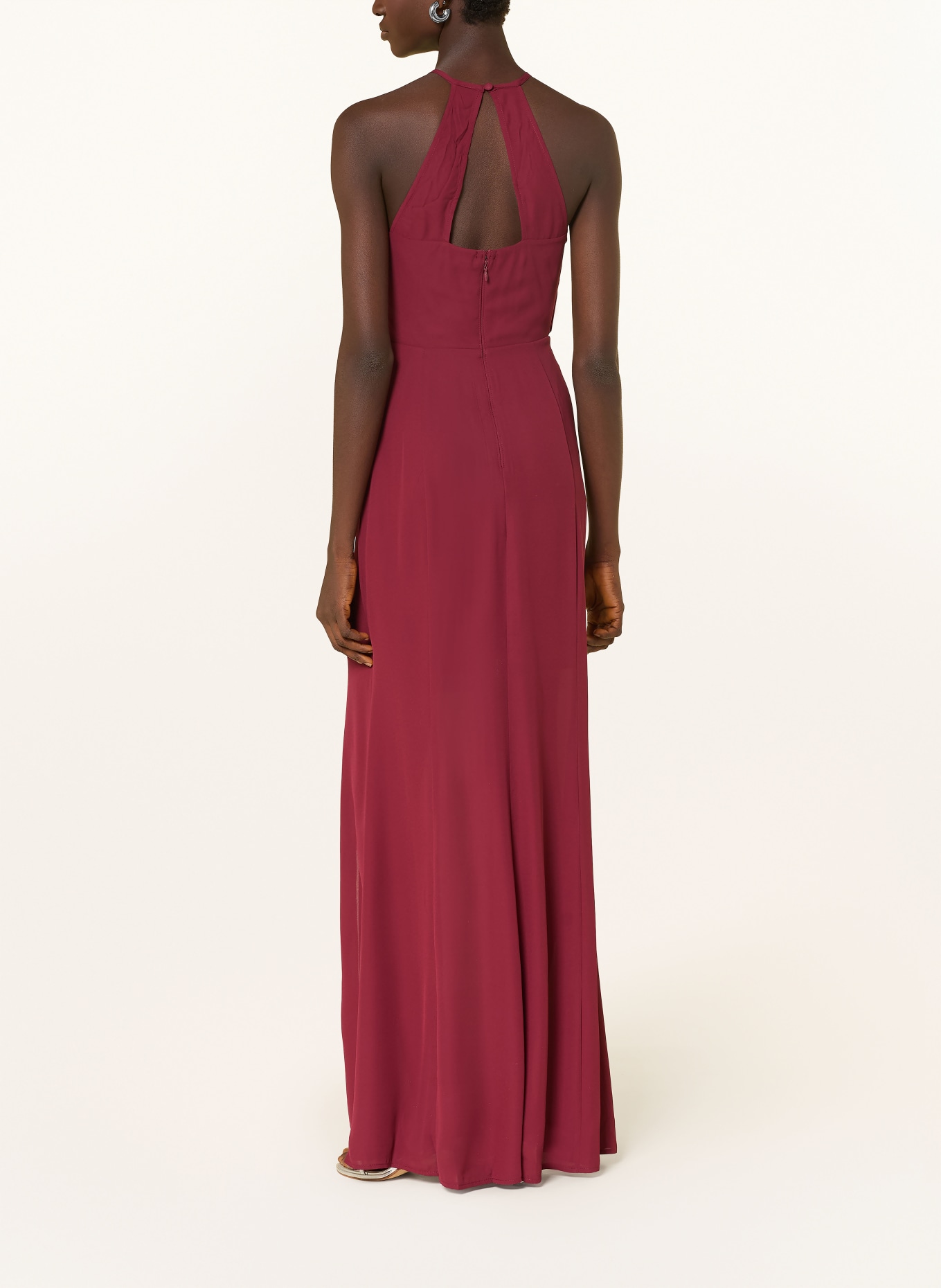 LIPSY Večerní šaty s krajkou: TMAVĚ ČERVENÁ