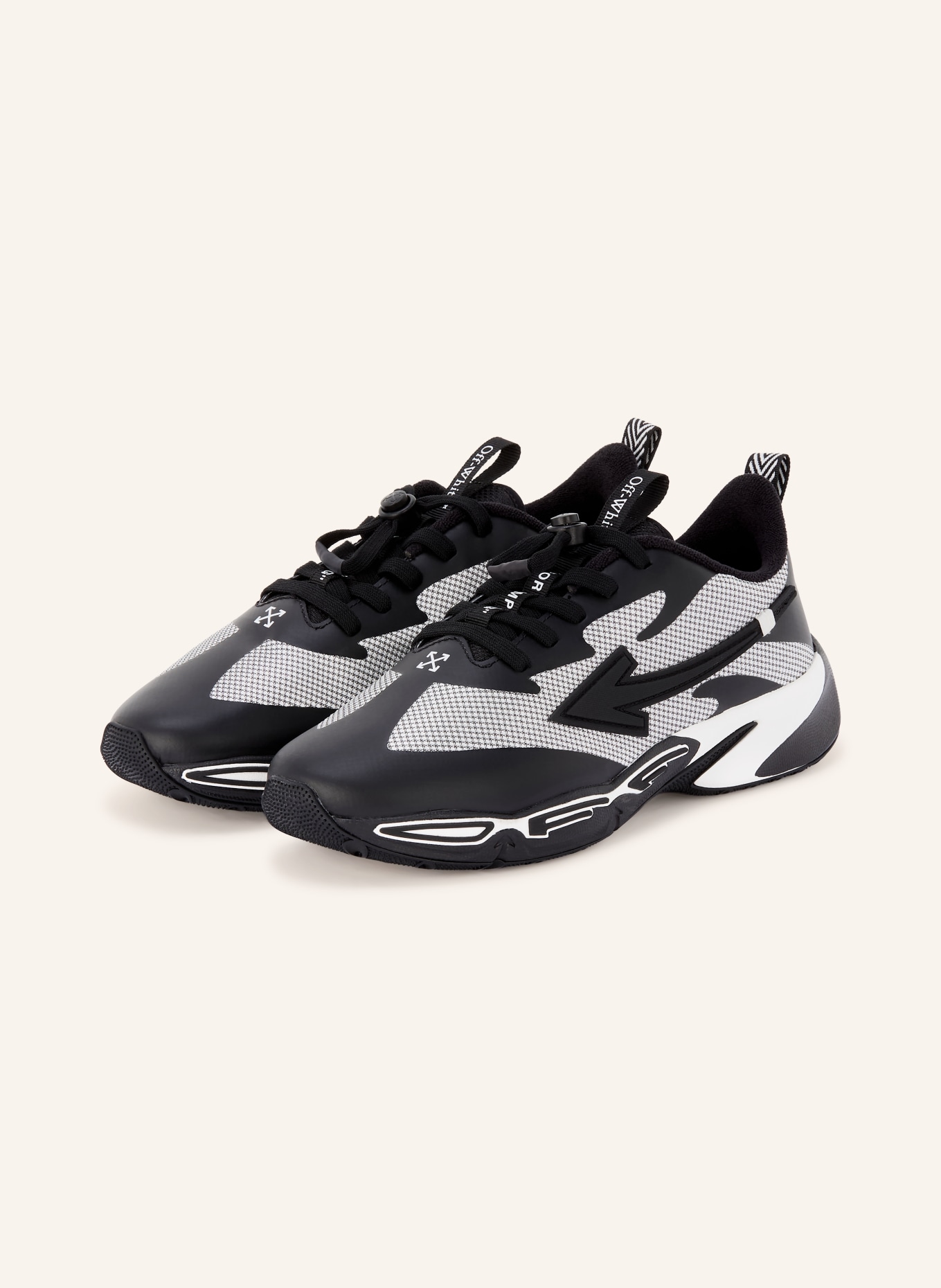 Off-White Sneaker B-FOR JUMPING: SCHWARZ / WEISS