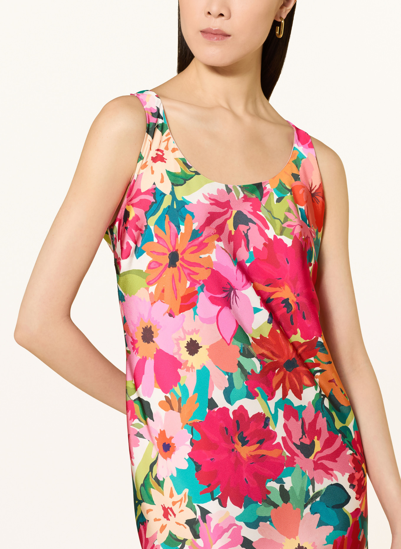 ROBE LÉGÈRE Satinkleid: PINK / DUNKELORANGE / PETROL