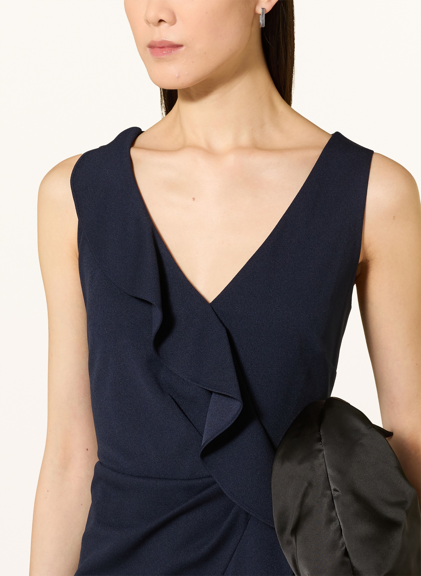 Vera Mont Jersey-Jumpsuit mit Volants: DUNKELBLAU