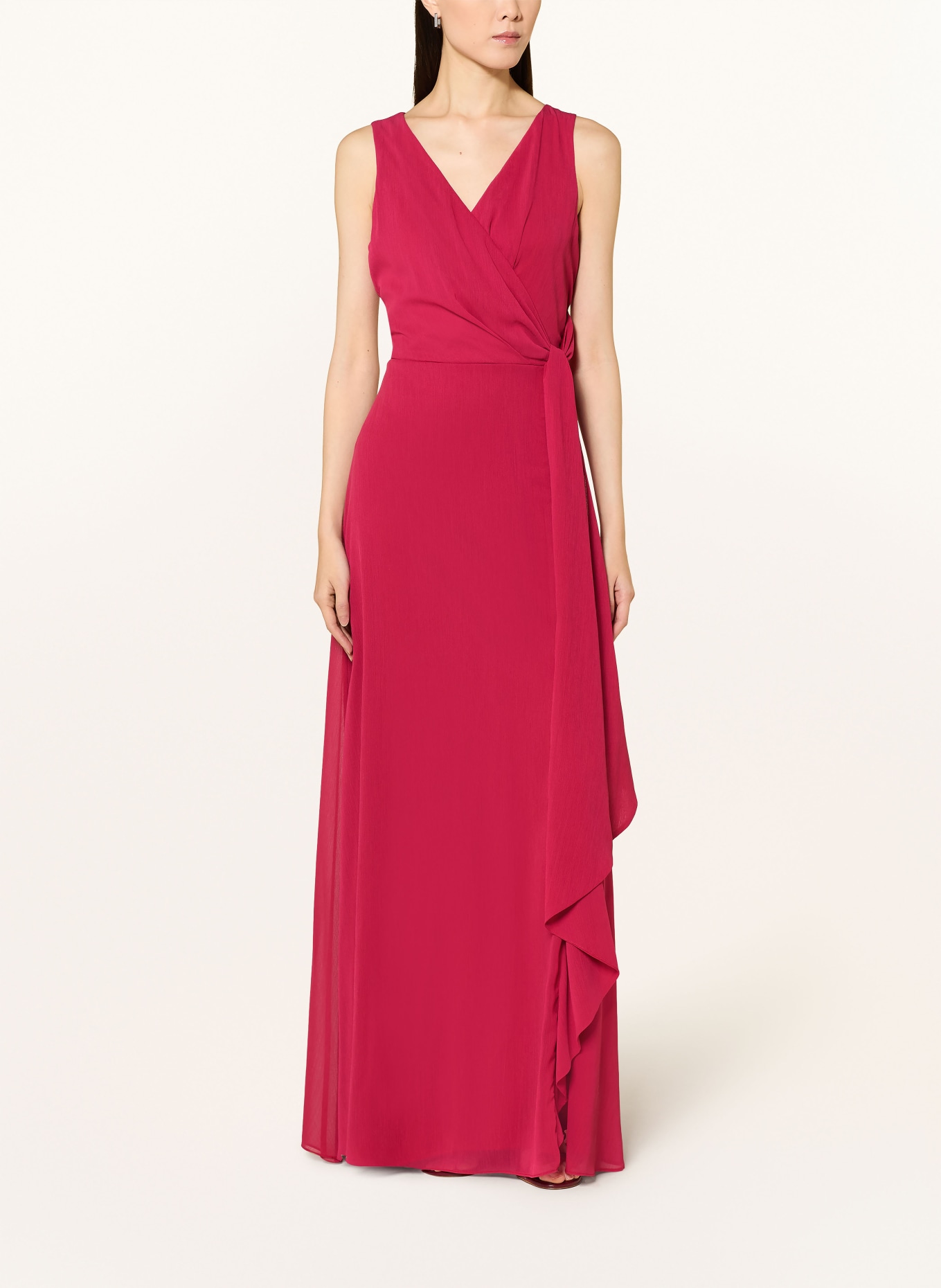 Vera Mont Wrap-style evening gown: FUCHSIA