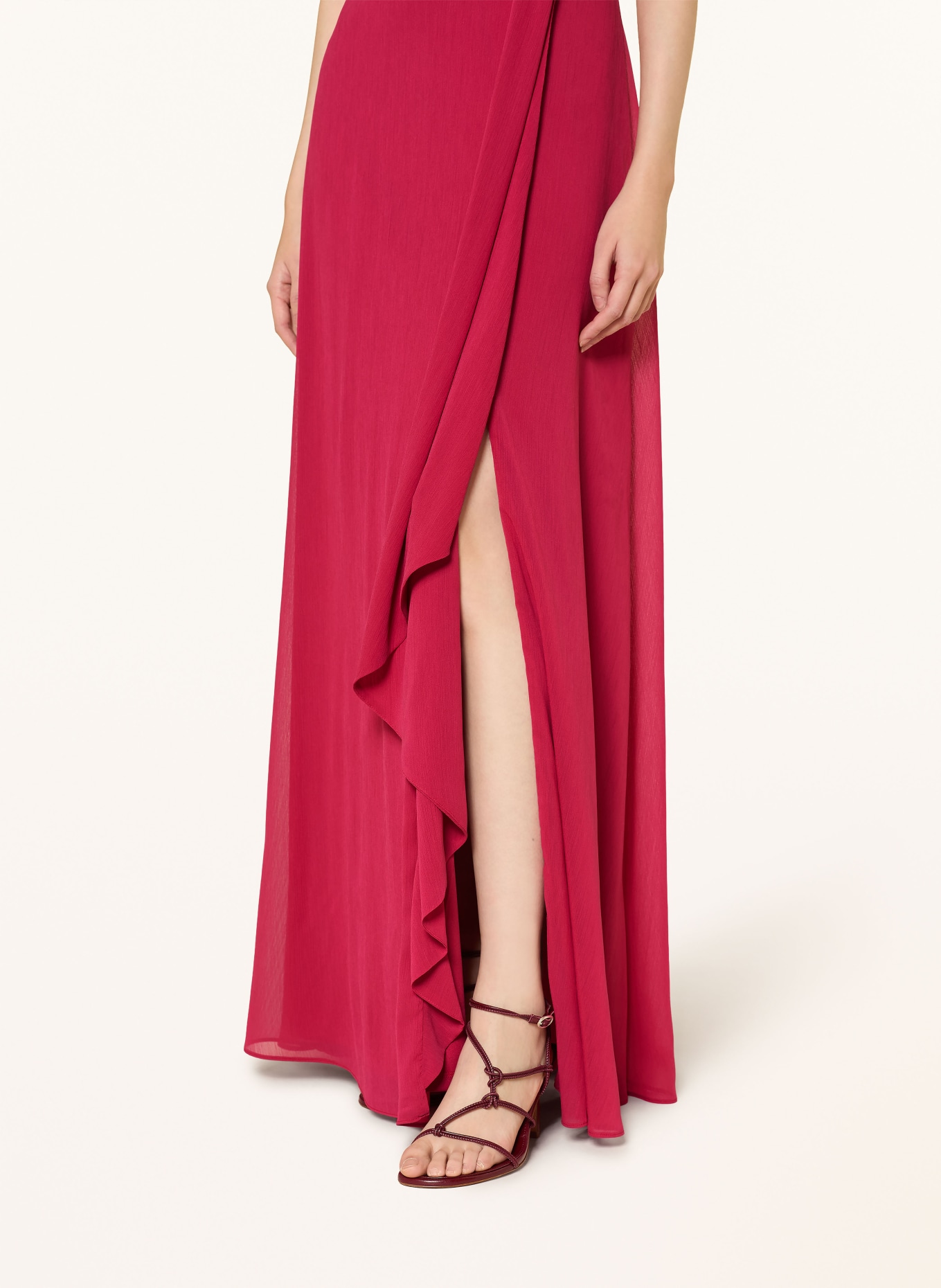 Vera Mont Wrap-style evening gown: FUCHSIA