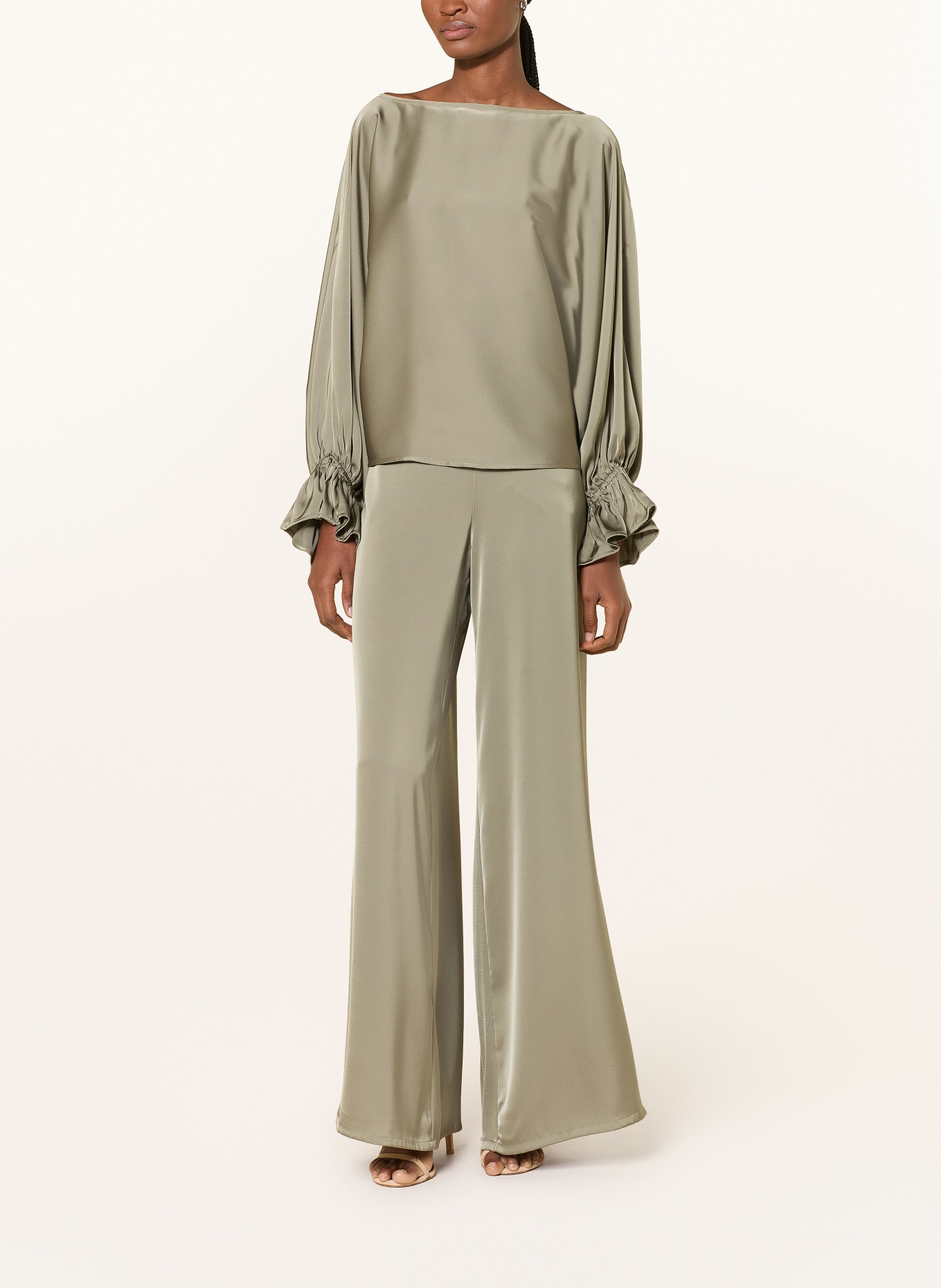 V by Vera Mont Marlenehose aus Satin: OLIV