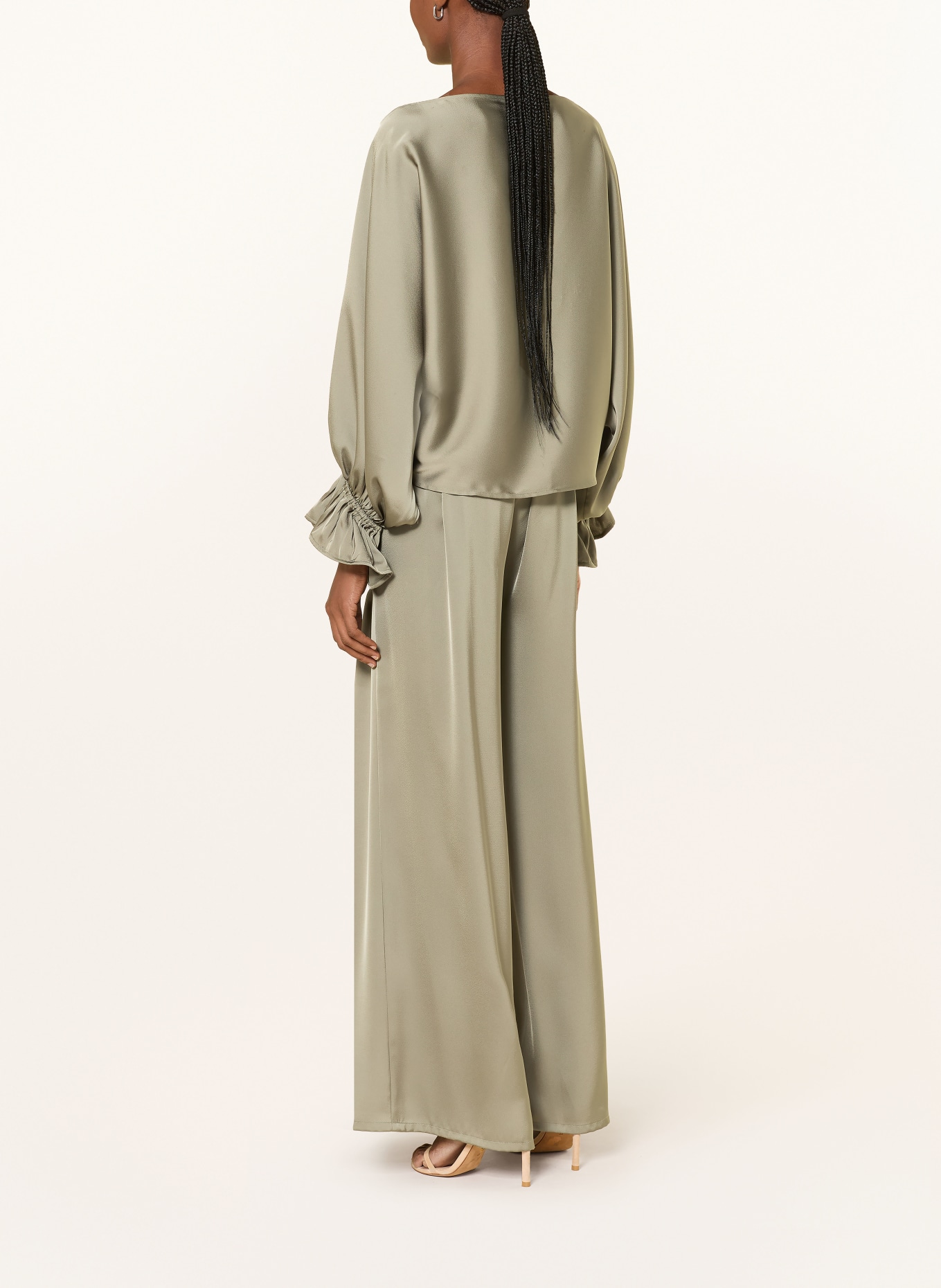 V by Vera Mont Marlenehose aus Satin: OLIV