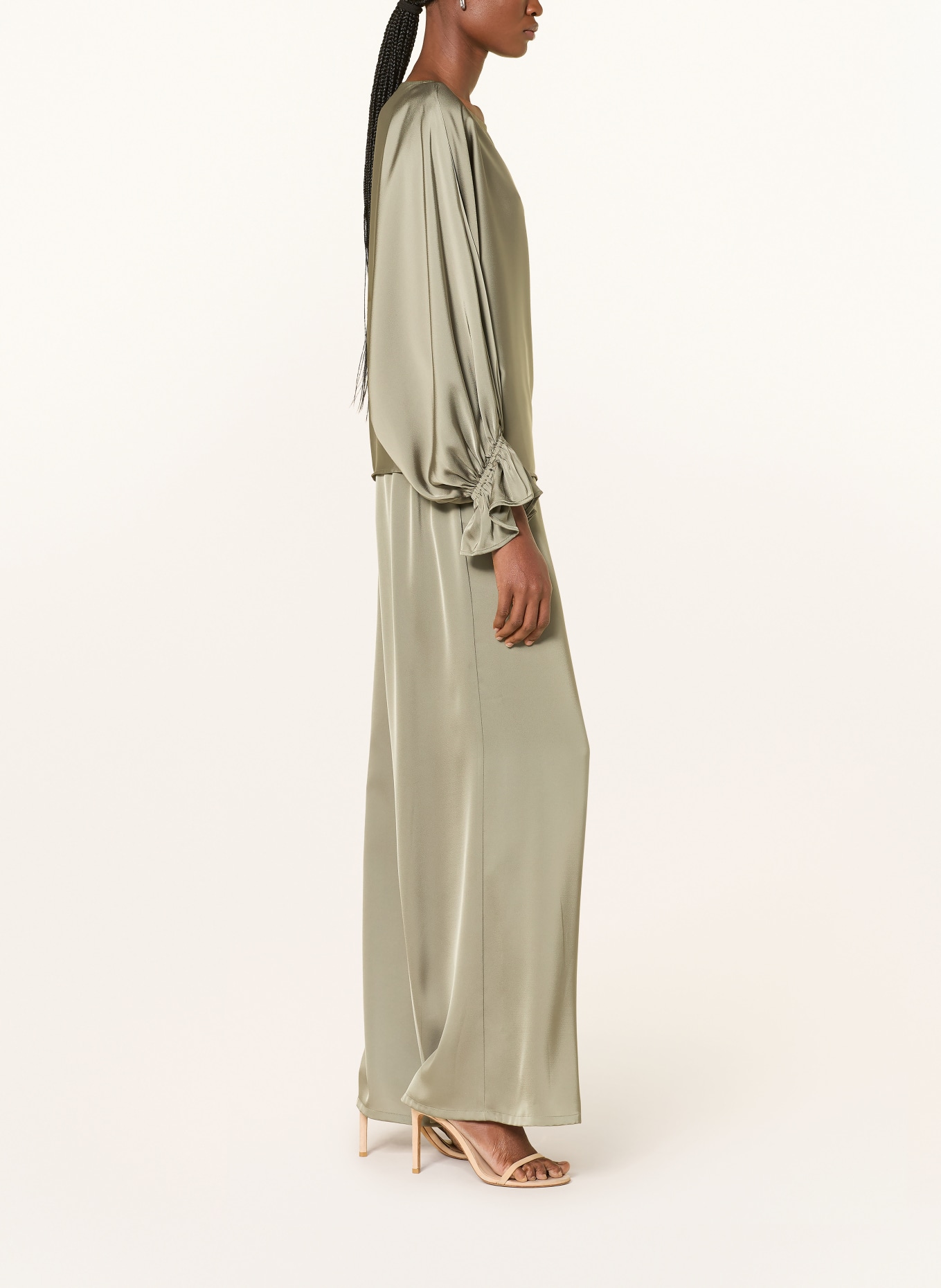 V by Vera Mont Marlenehose aus Satin: OLIV