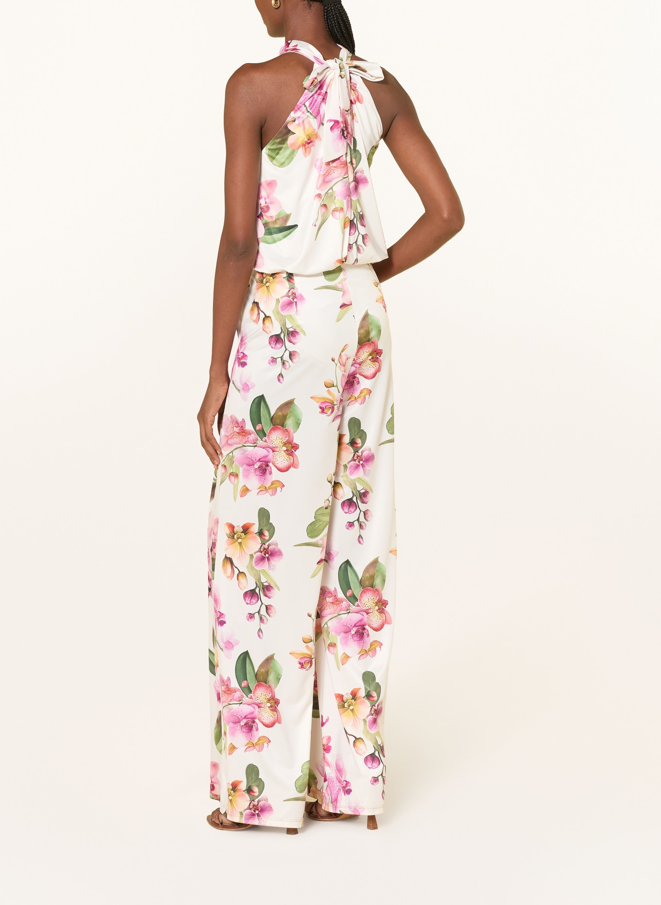 V by Vera Mont Jumpsuit mit Schluppe: CREME / ROSA / GRÜN