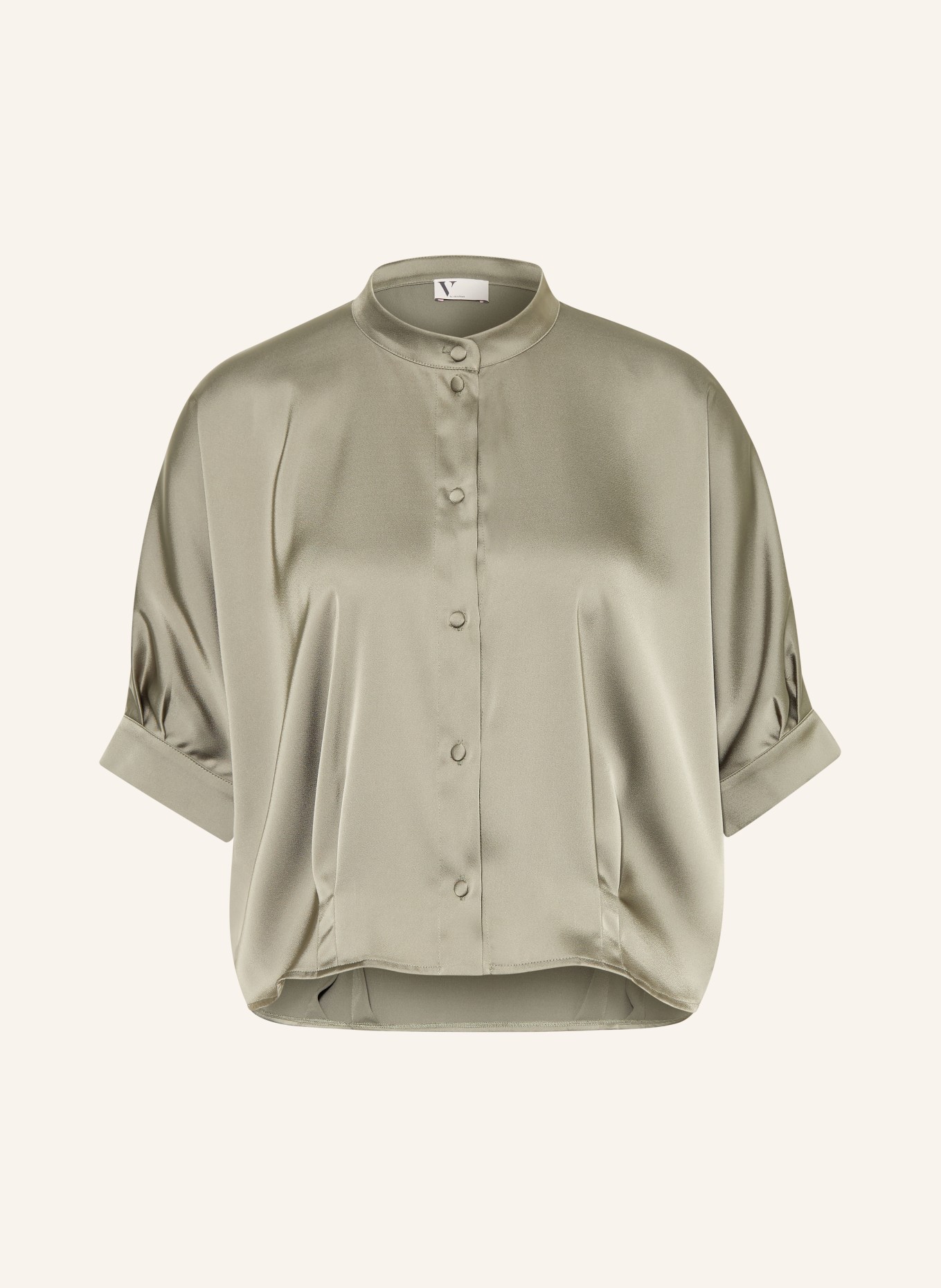 V by Vera Mont Satin blouse with 3/4 sleeves: LIGHT GREEN