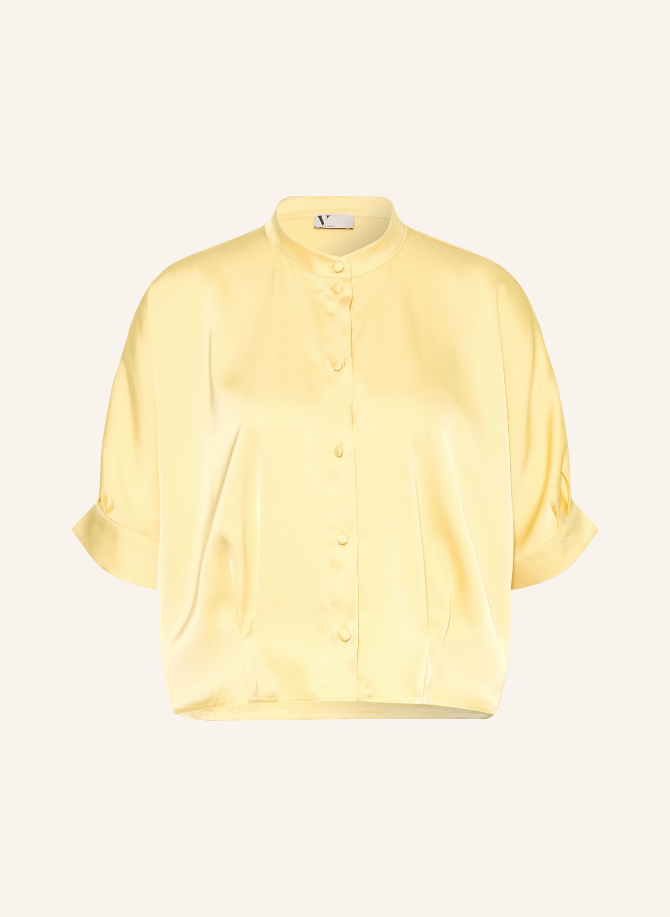 V by Vera Mont Satin blouse with 3/4 sleeves: LIGHT YELLOW
