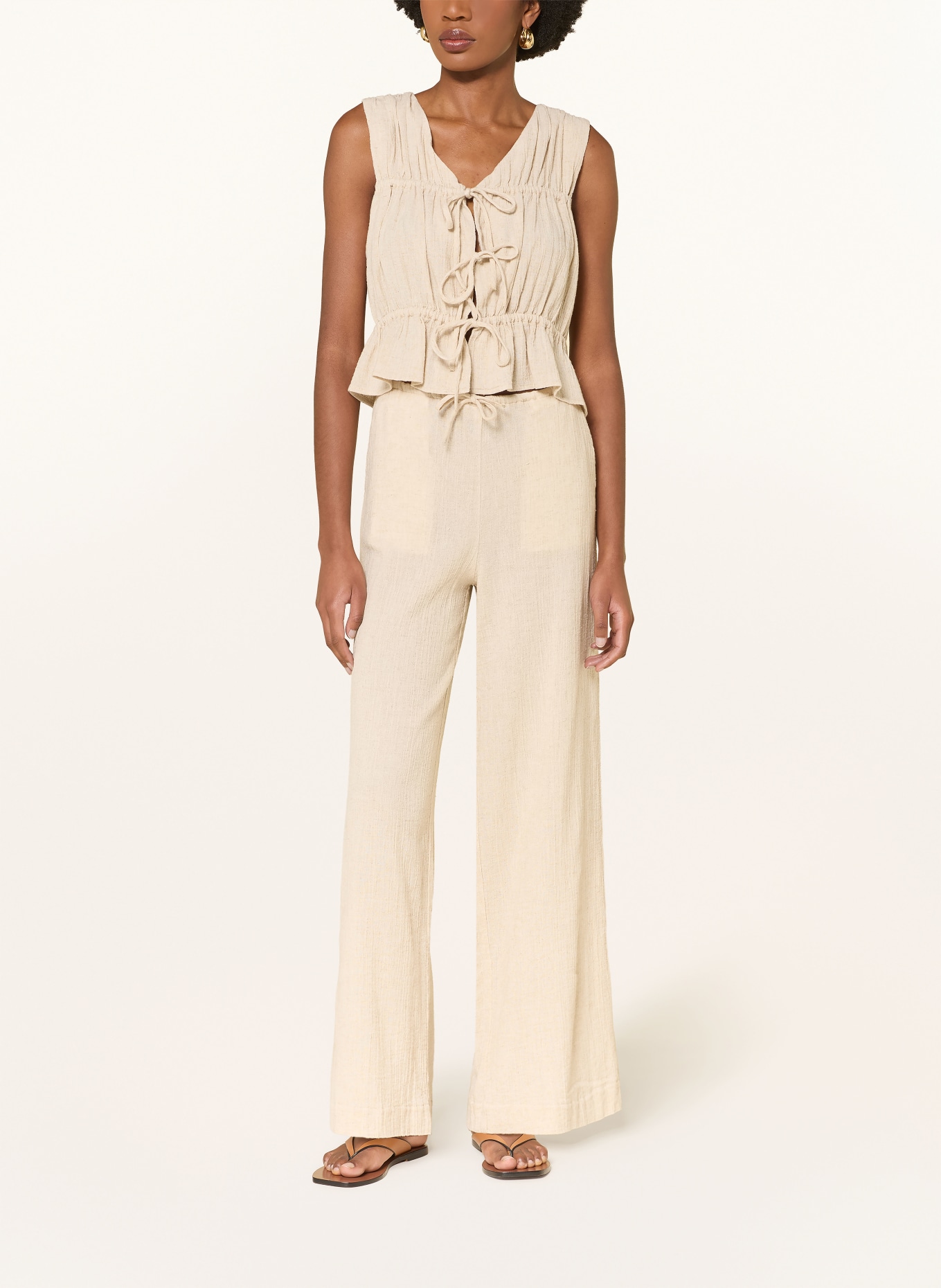 by Aylin Koenig Top MALI met linnen: BEIGE