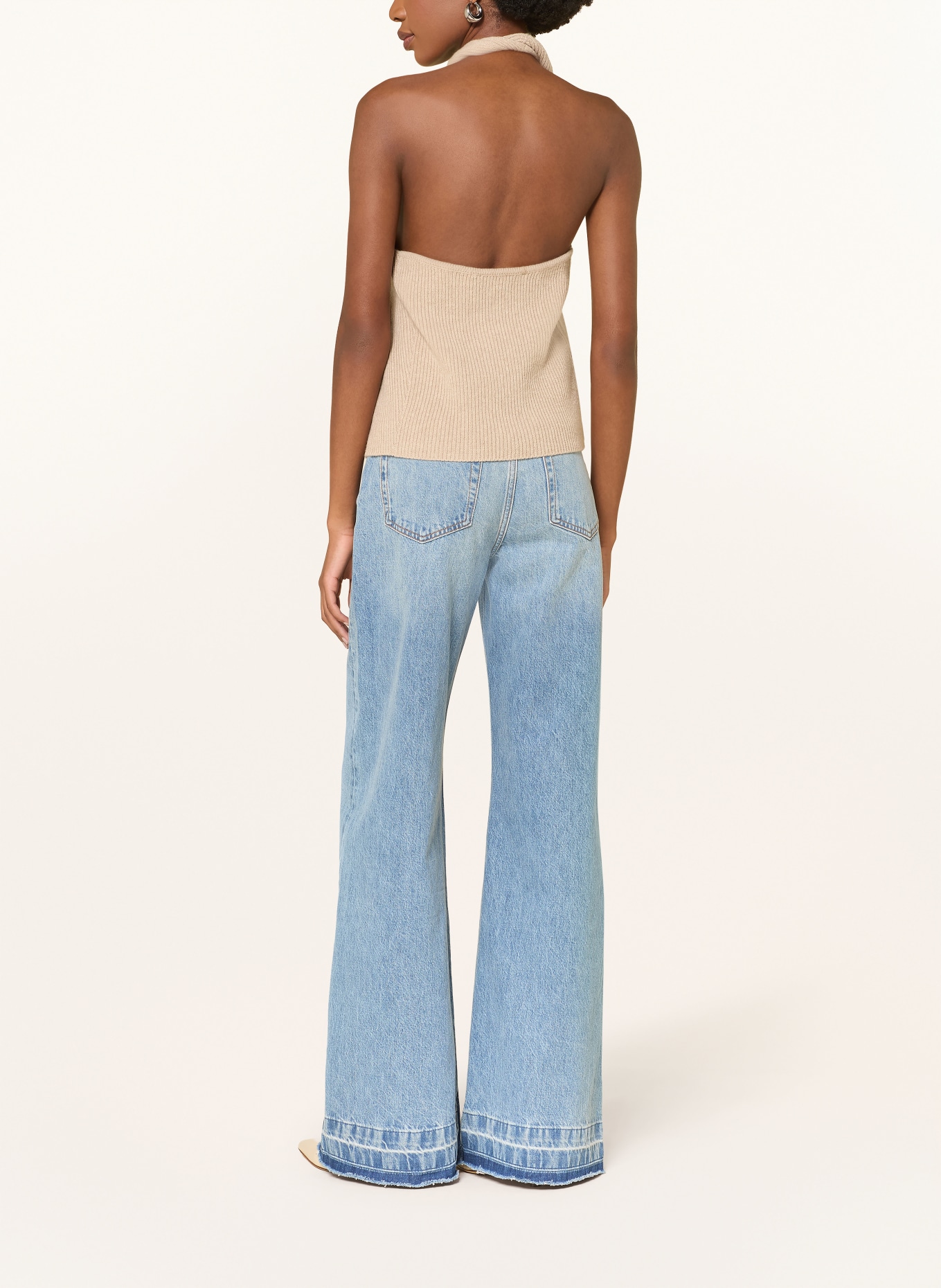 by Aylin Koenig Top en maille XENIA en laine mérinos et cachemire: BEIGE