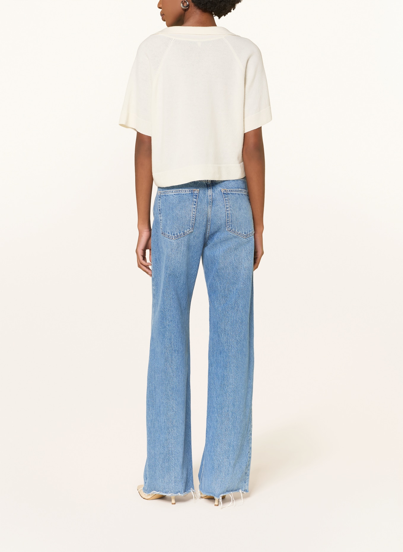 by Aylin Koenig Polo en maille ERIKA en laine mérinos et cachemire: CRÈME