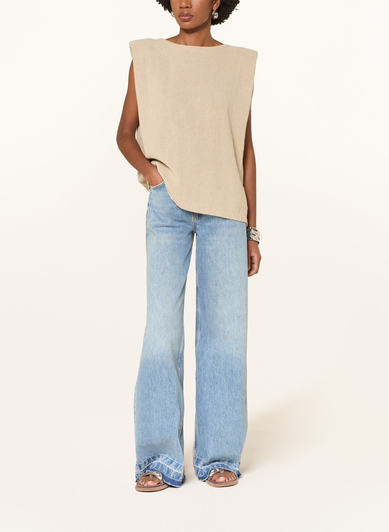 by Aylin Koenig Linnen top DEBBIE: BEIGE