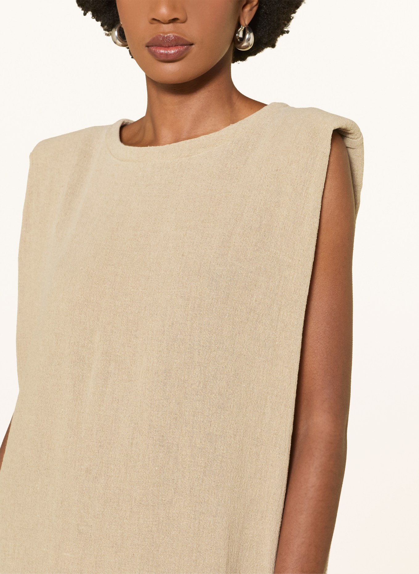 by Aylin Koenig Lněné šaty DEBBIE: BÉŽOVÁ