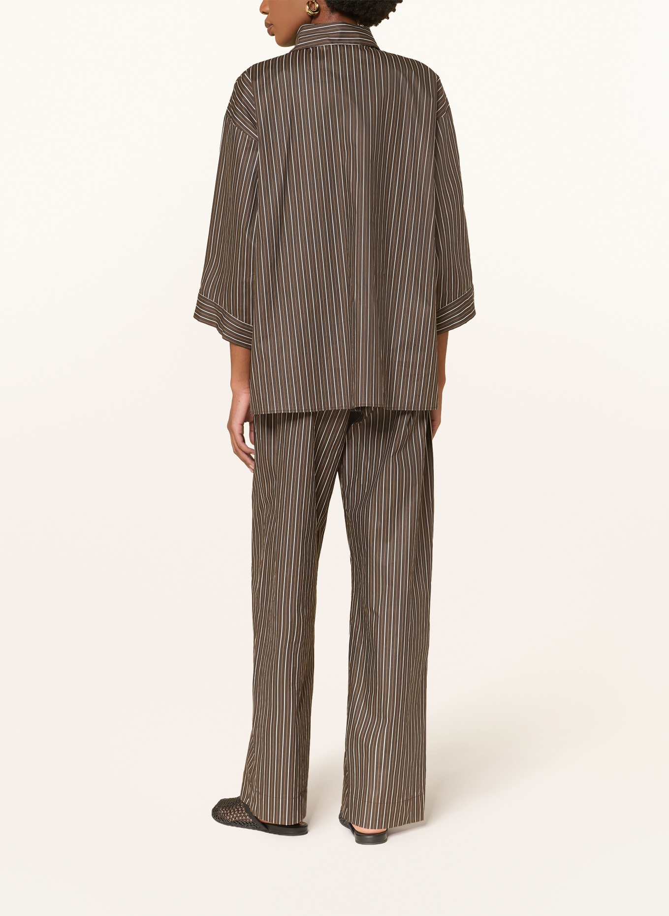 by Aylin Koenig Chemise EVA à manches 3/4: MARRON FONCÉ / COGNAC / BLANC