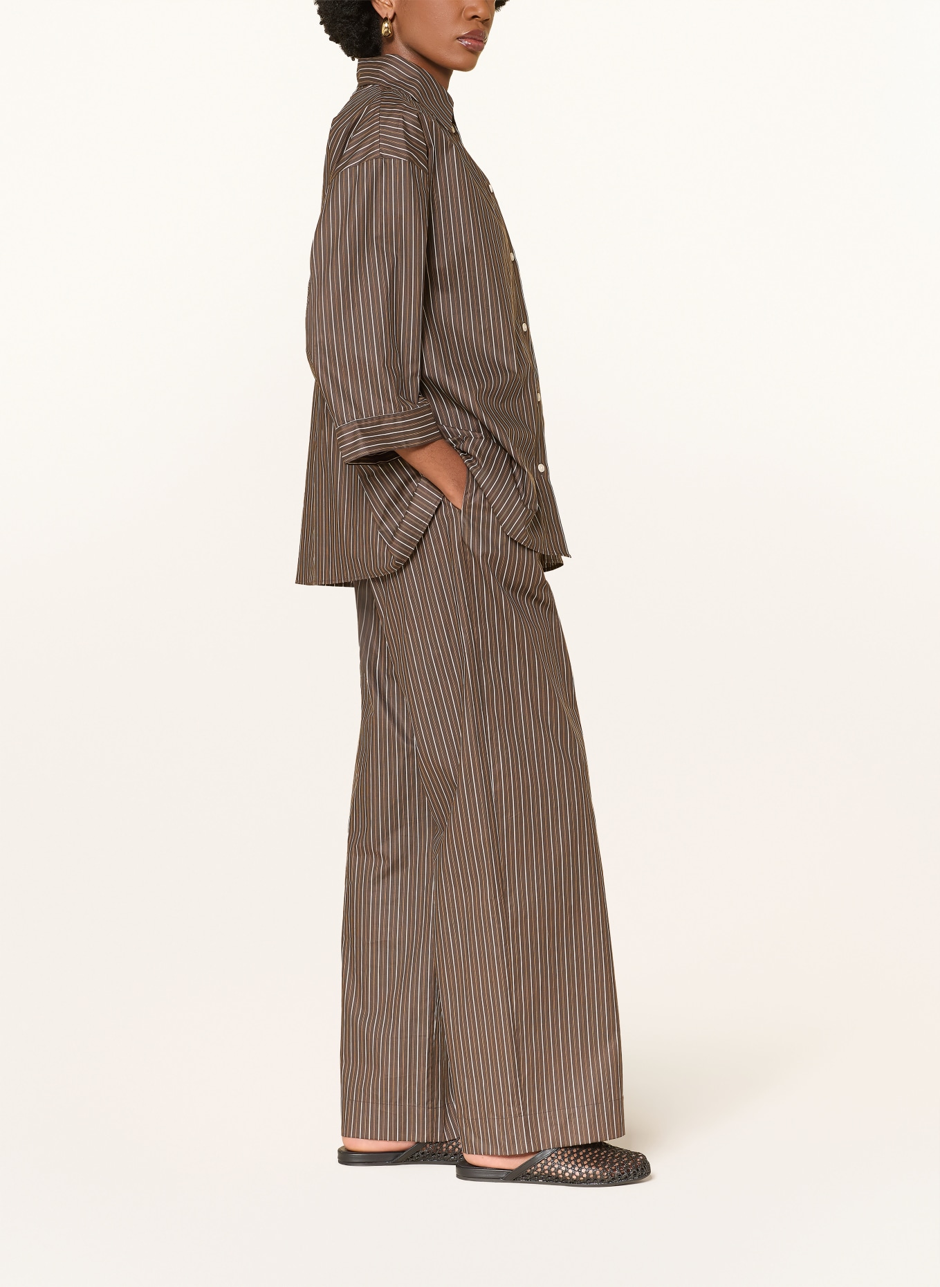 by Aylin Koenig Marlene-broek LILIA: MARRON FONCÉ / COGNAC / WIT