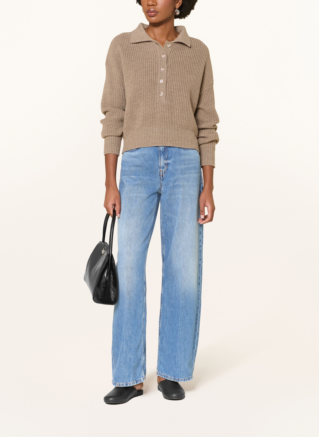 by Aylin Koenig Pull TESSA en laine mérinos: TAUPE