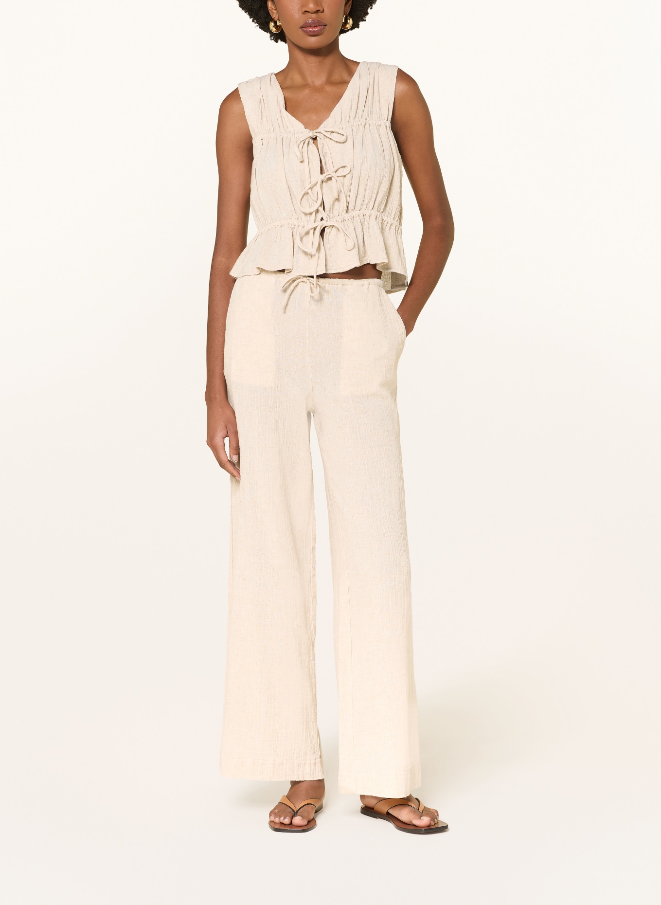 by Aylin Koenig EMMI marlene pants with linen: BEIGE