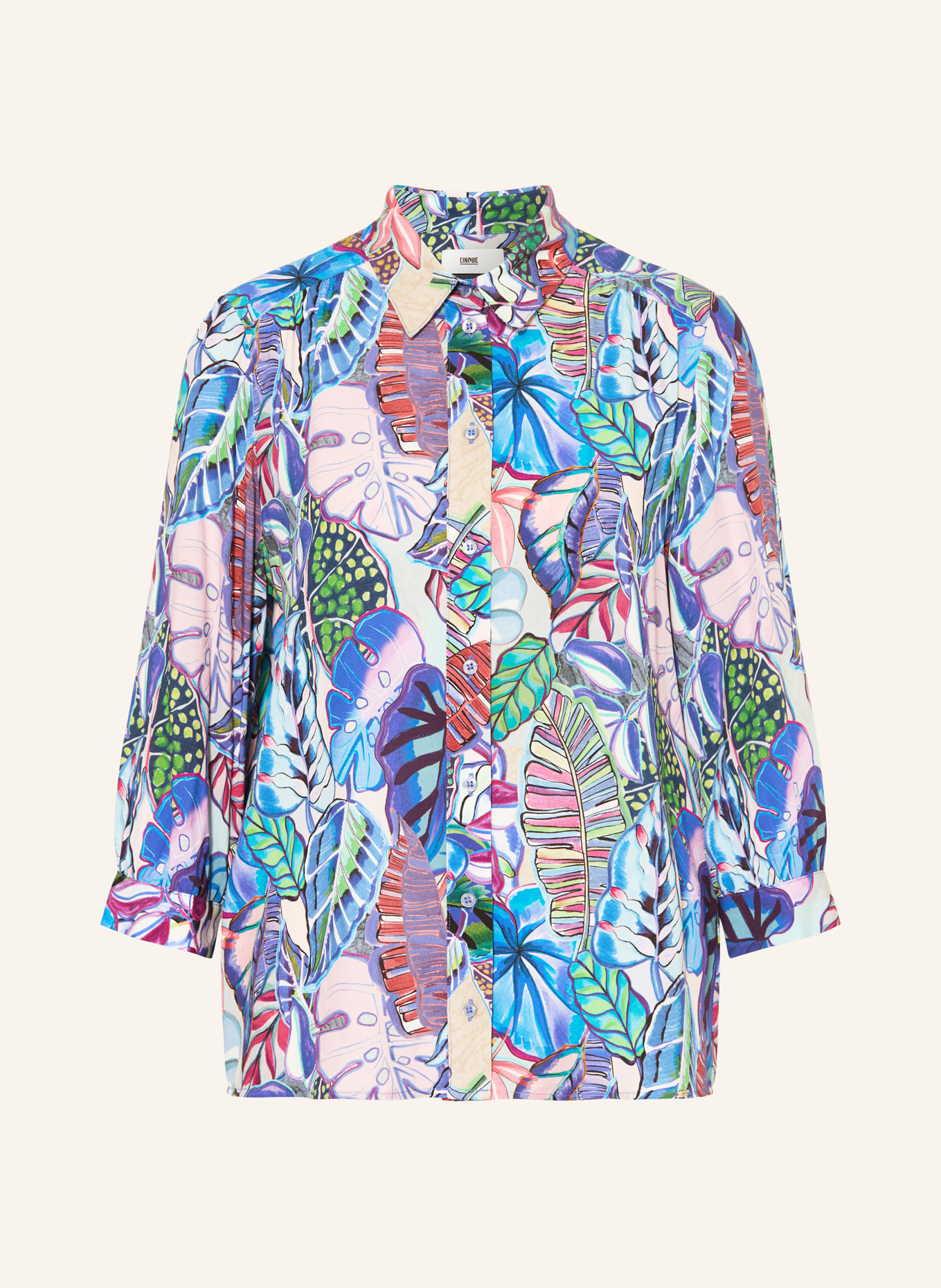 CINQUE Hemdbluse CITILL mit 3/4-Arm: BLAU / ROT / GRÜN