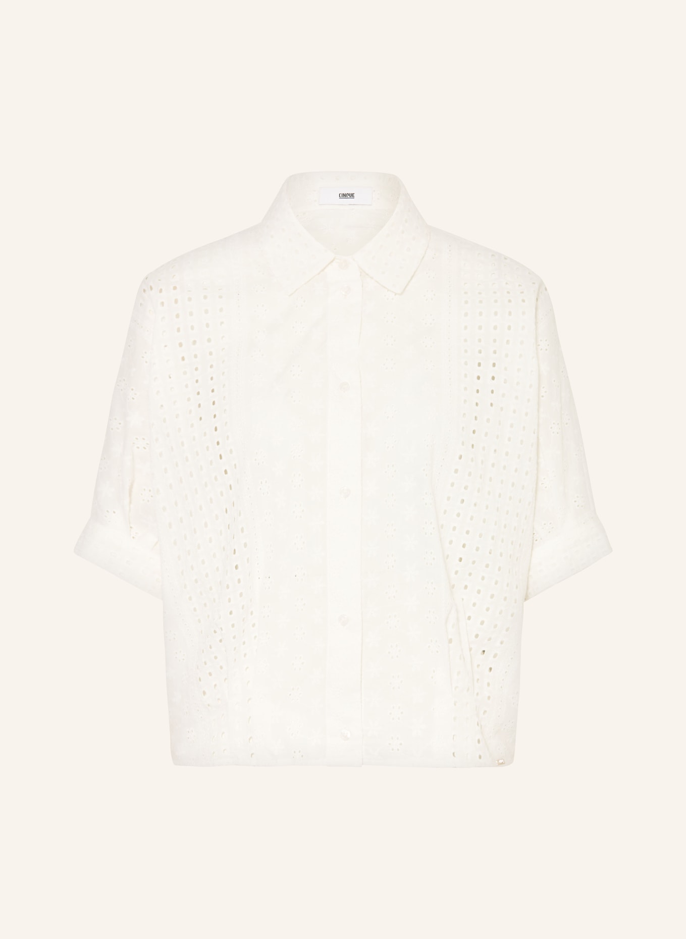 CINQUE Hemdbluse CITERNI aus Lochspitze mit 3/4-Arm: WEISS