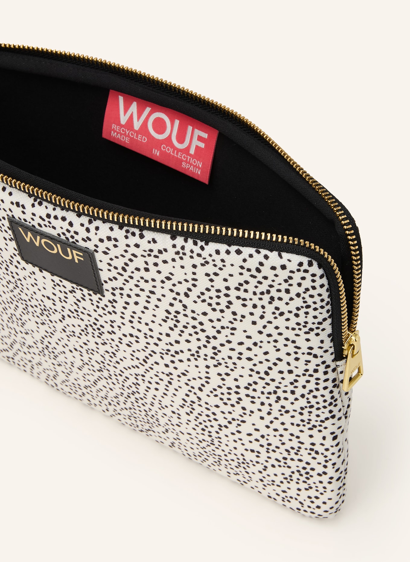 WOUF Laptop sleeve CUTE: CREAM / GOLD / BLACK