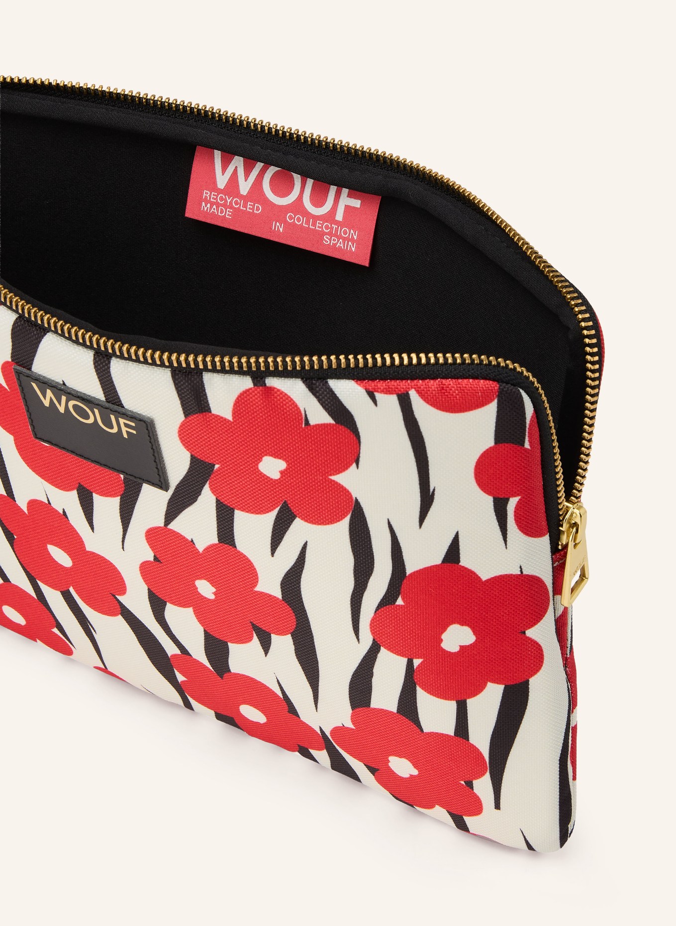 WOUF Laptop sleeve CUTE: BLACK / GOLD / CREAM