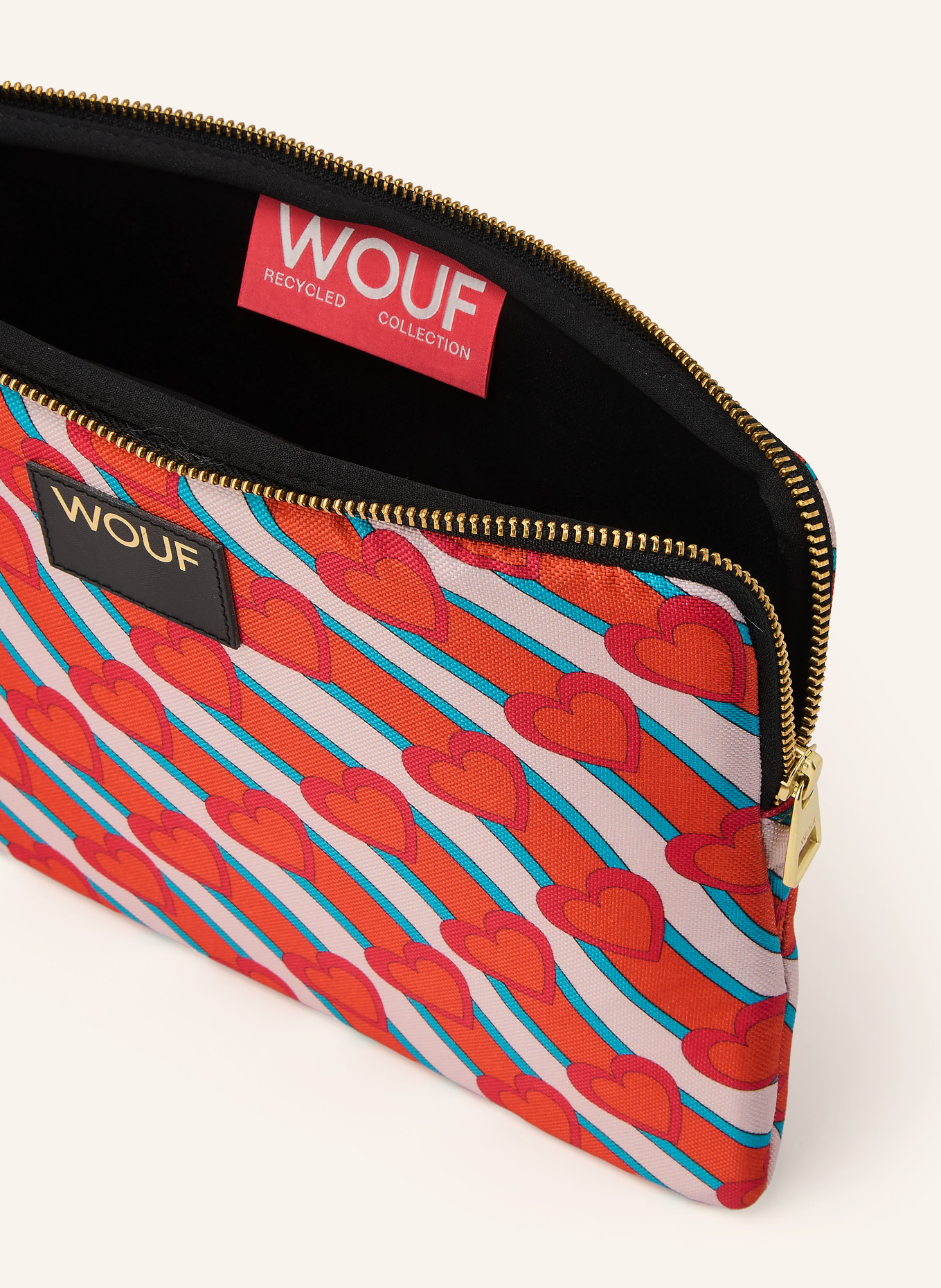 WOUF Laptop sleeve CUTE: LIGHT RED / GOLD / LIGHT PINK