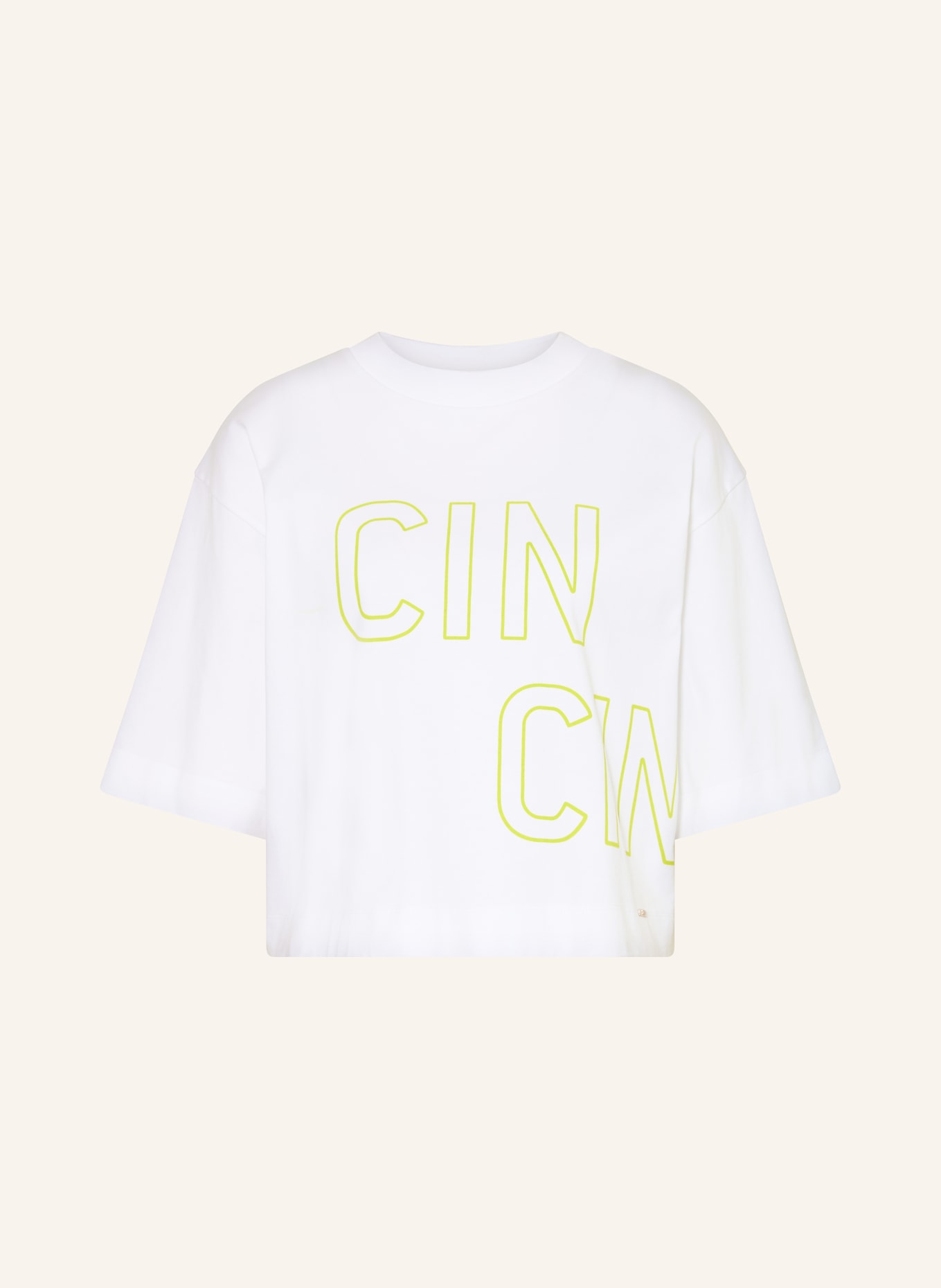 CINQUE Shirt CITIANA mit 3/4-Arm: WEISS / NEONGRÜN