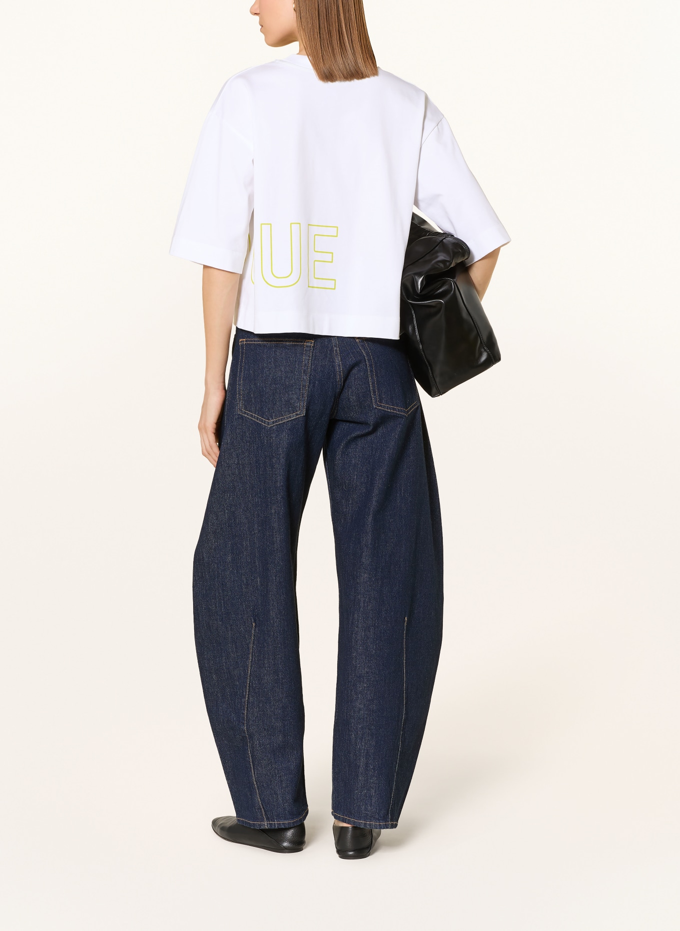 CINQUE Shirt CITIANA mit 3/4-Arm: WEISS / NEONGRÜN