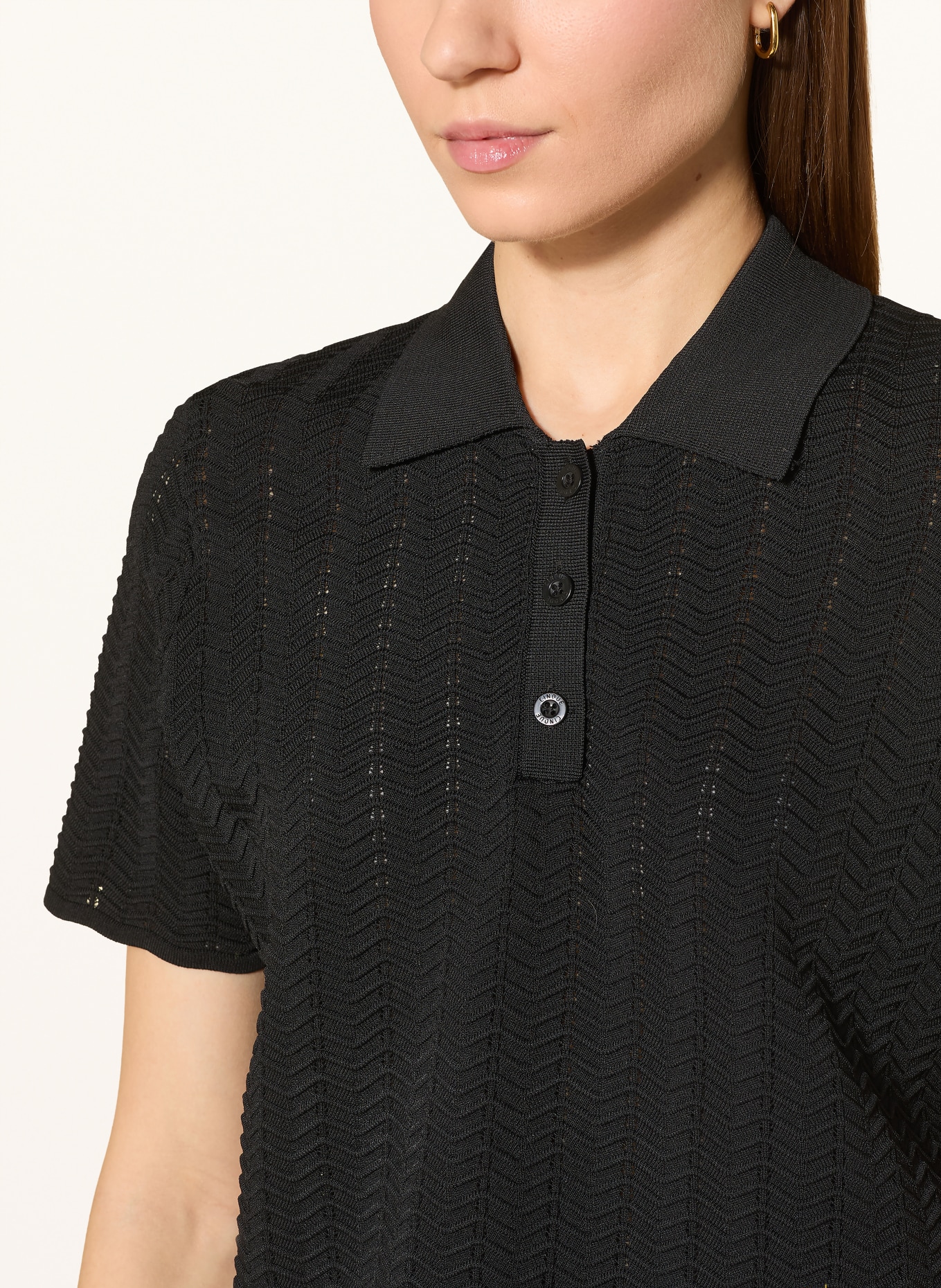CINQUE Knitted polo shirt CIFLUTO: BLACK