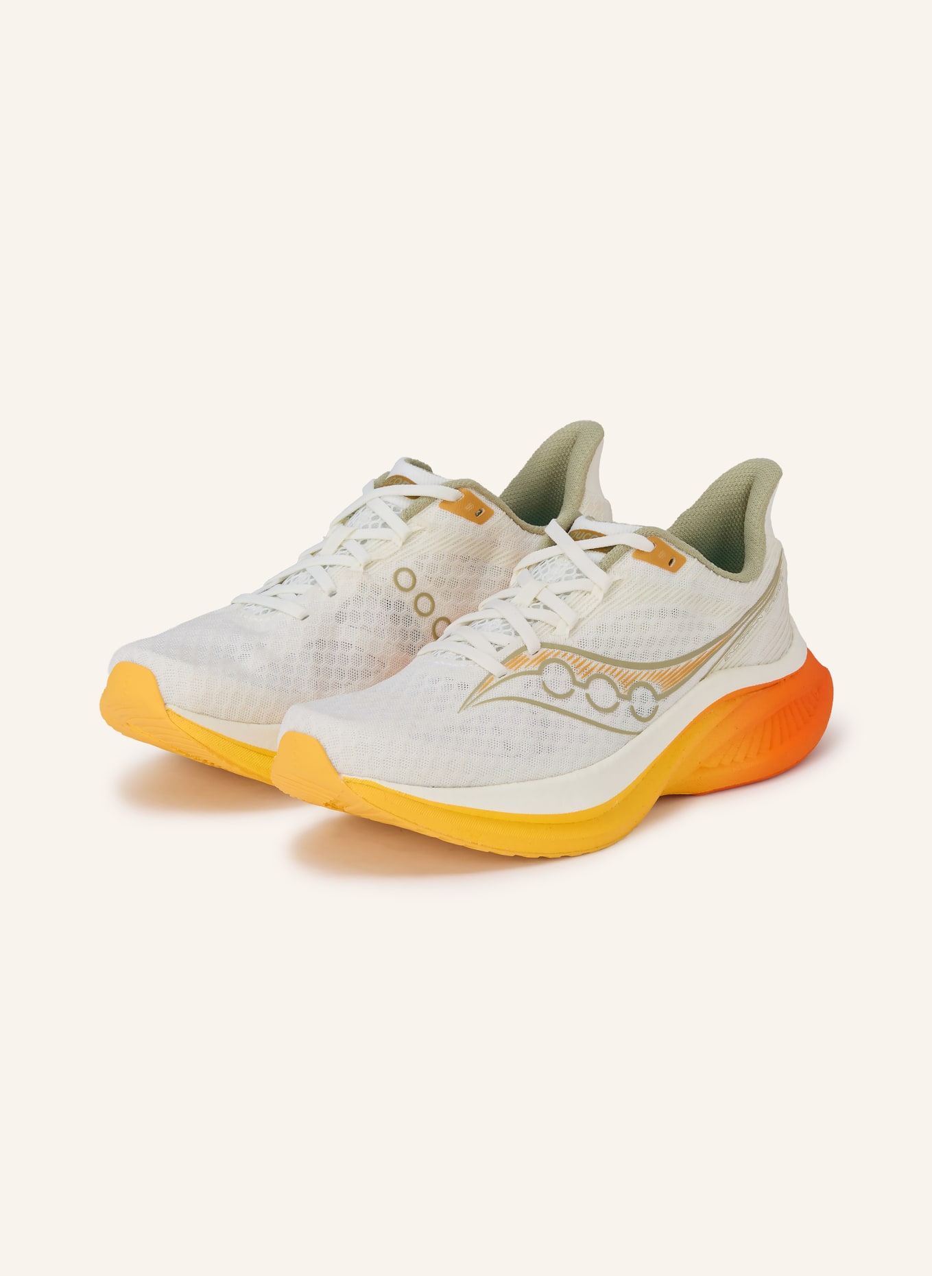 saucony ENDORPHIN SPEED 5 running shoes: WHITE / SILVER / ORANGE
