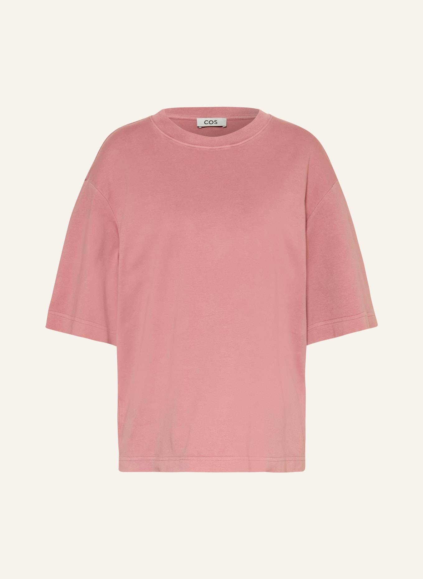COS Oversized tričko s 3/4 rukávy: STARORŮŽOVÁ