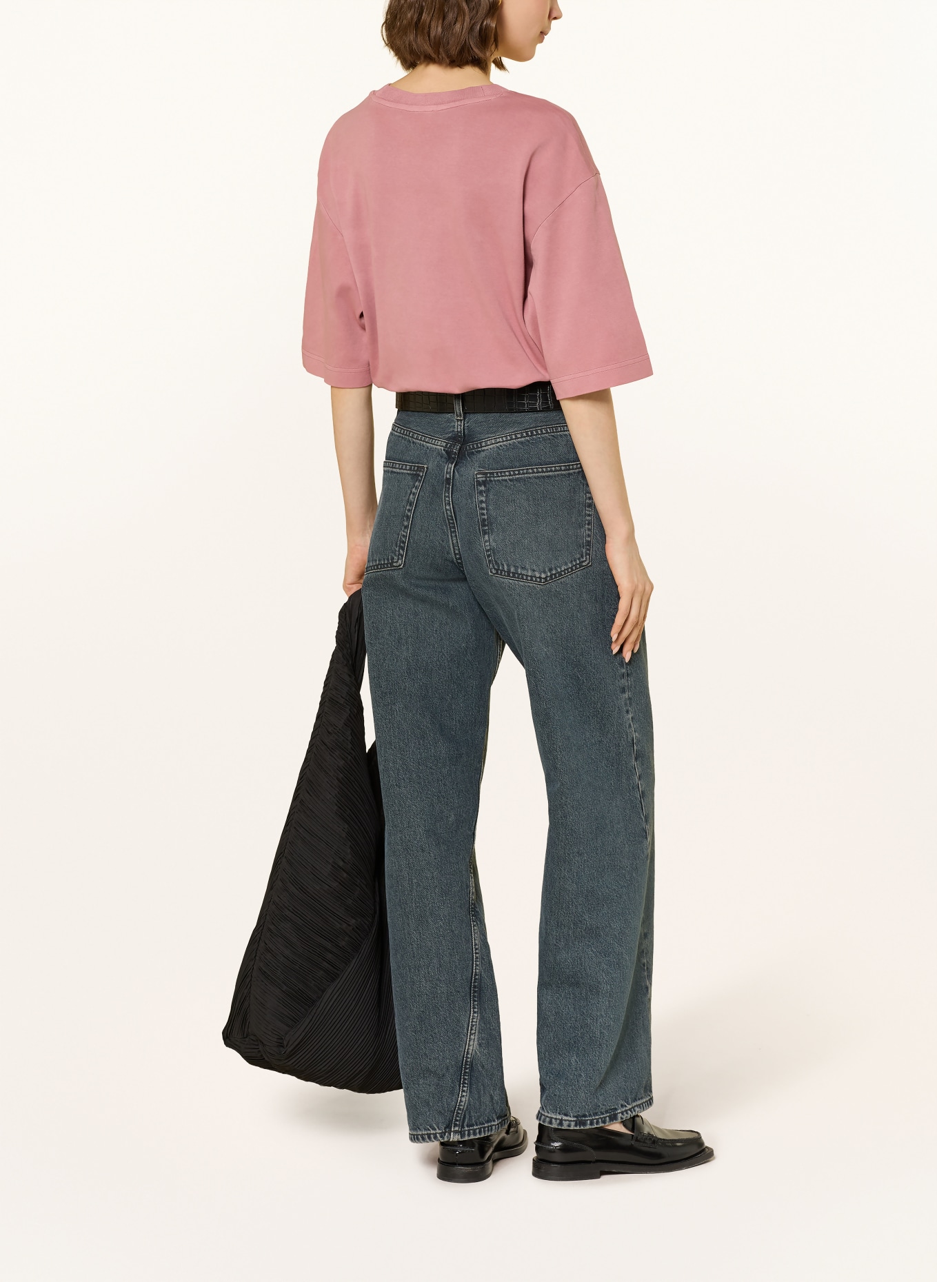 COS Oversized tričko s 3/4 rukávy: STARORŮŽOVÁ