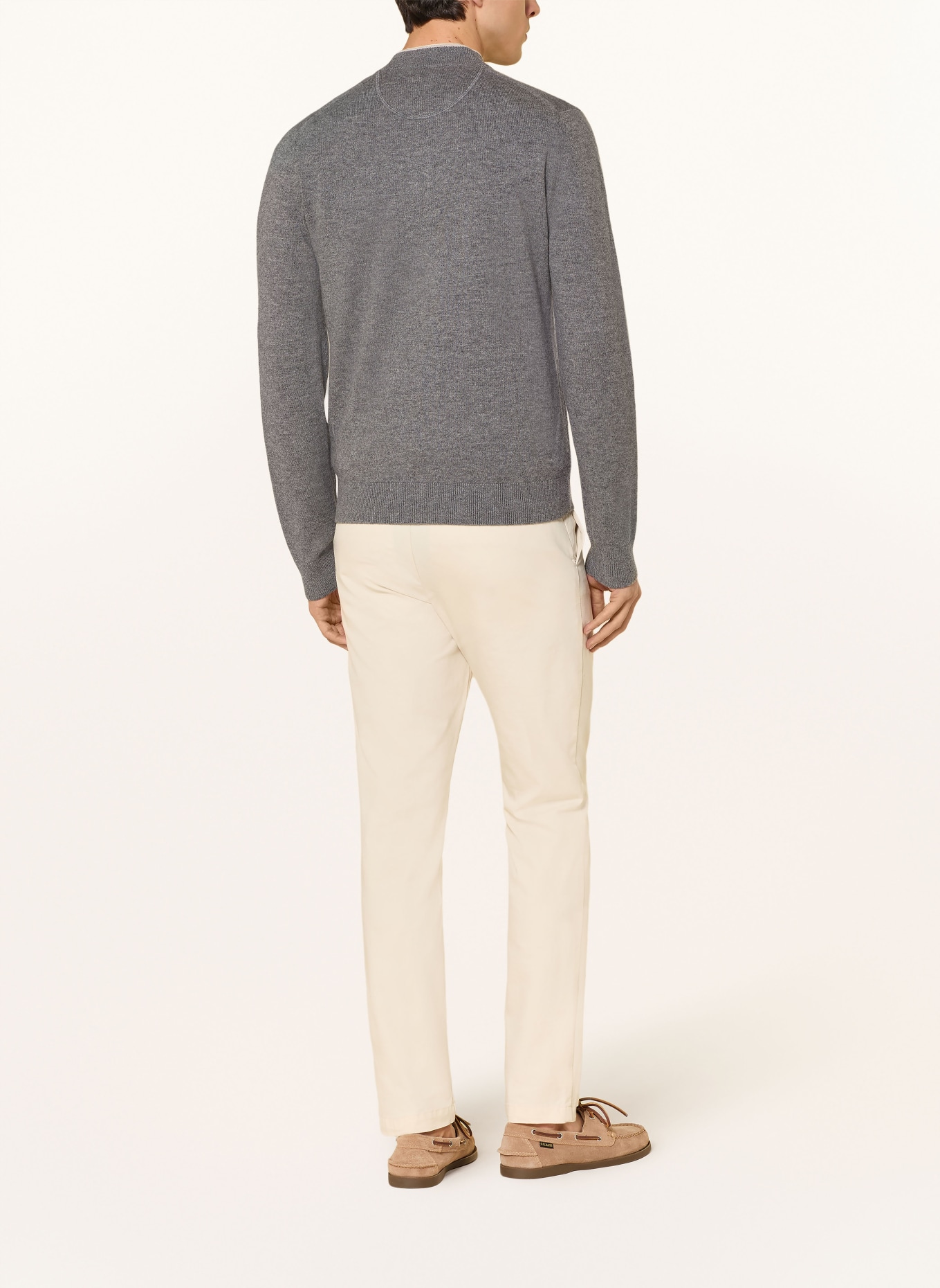 REISS Strickjacke CLIFFORD: DUNKELGRAU / CREME / WEISS