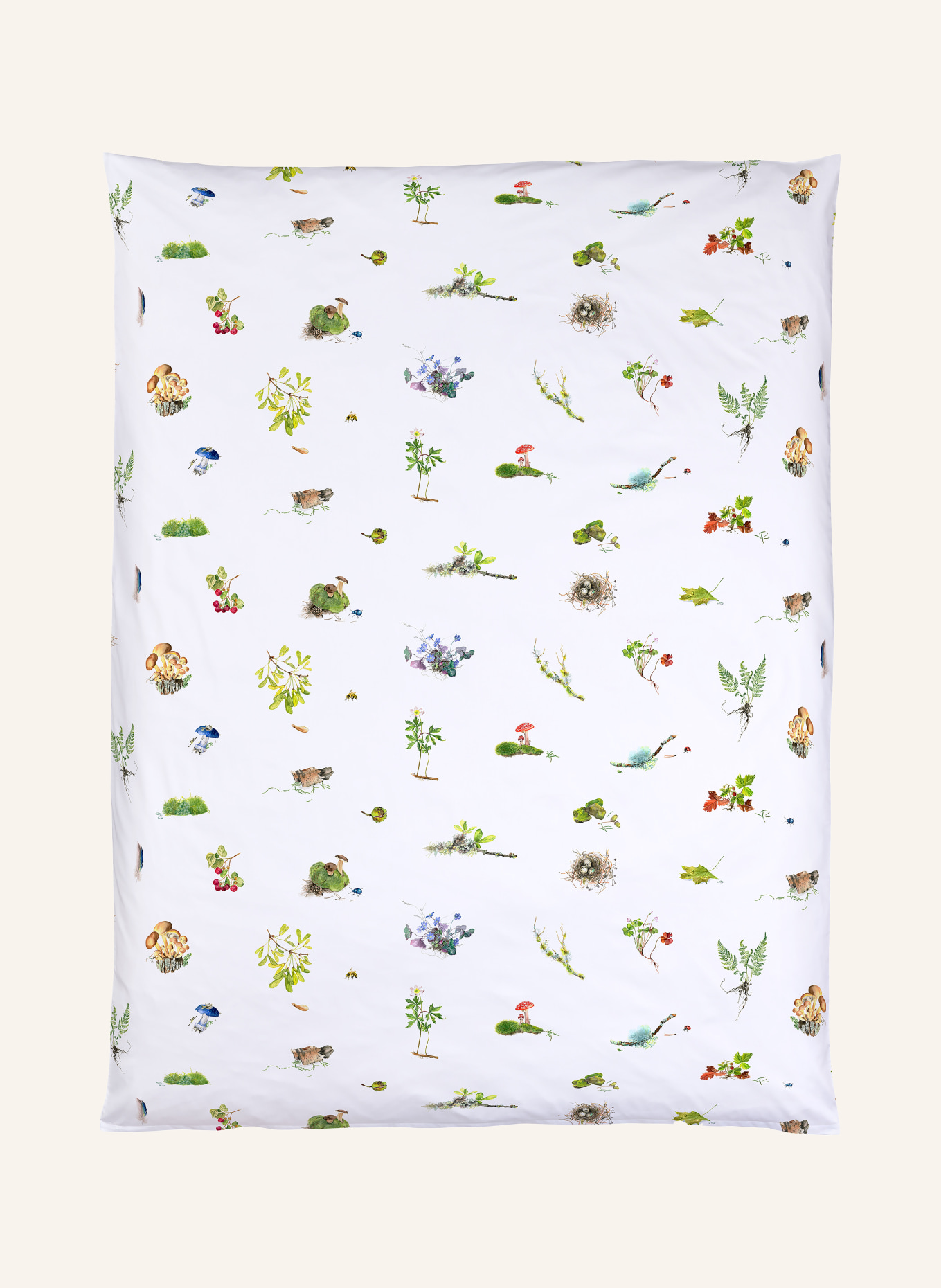 Christian Fischbacher Bettwäsche EVERGREEN: WEISS / ROT / DUNKELGRÜN