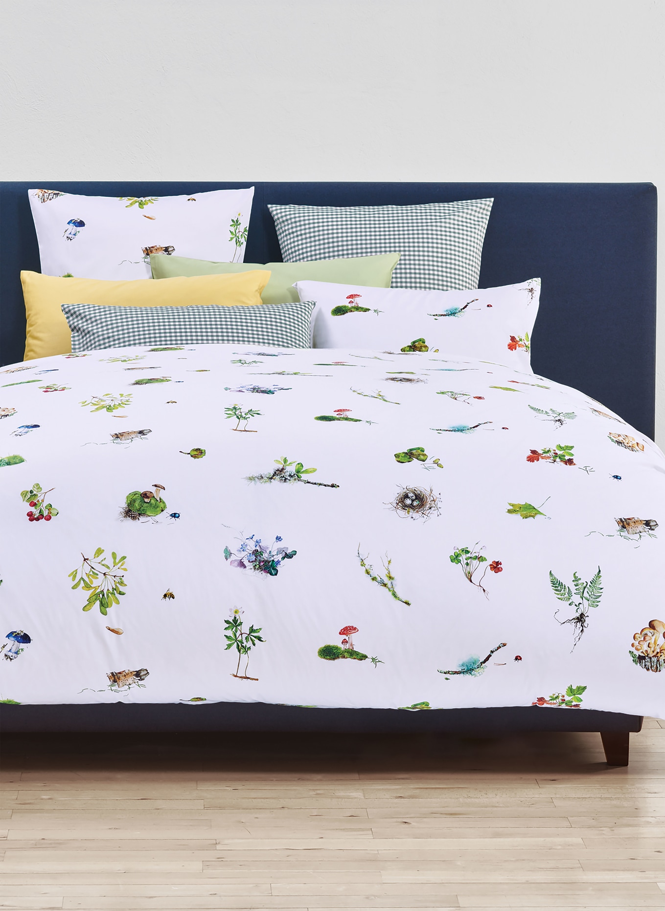 Christian Fischbacher Bettwäsche EVERGREEN: WEISS / ROT / DUNKELGRÜN